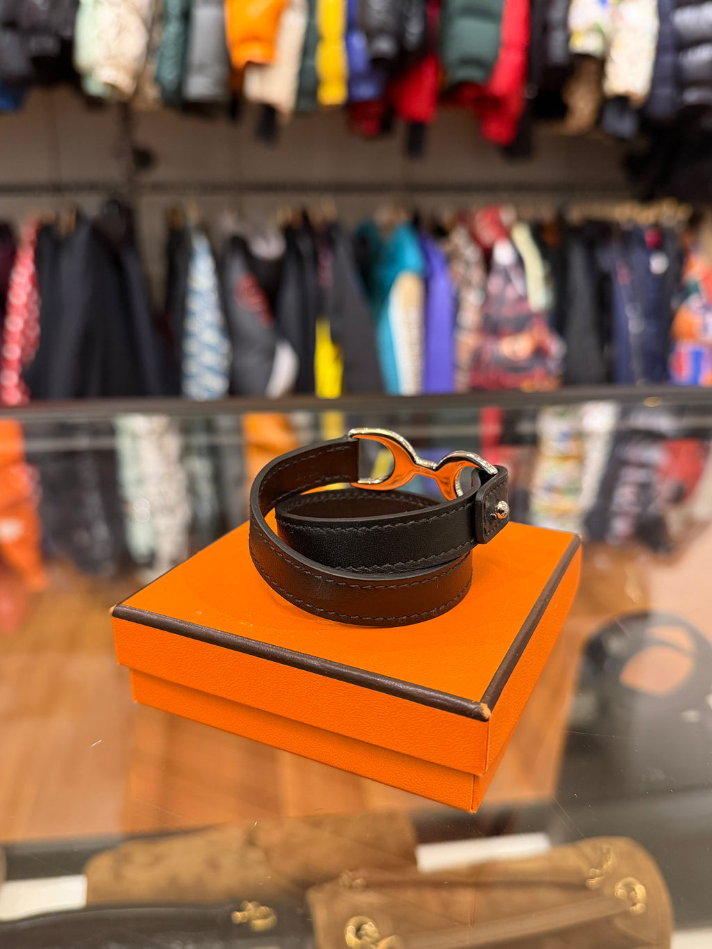 Hermes Dandy Double Tour Wrap Bracelet - Black