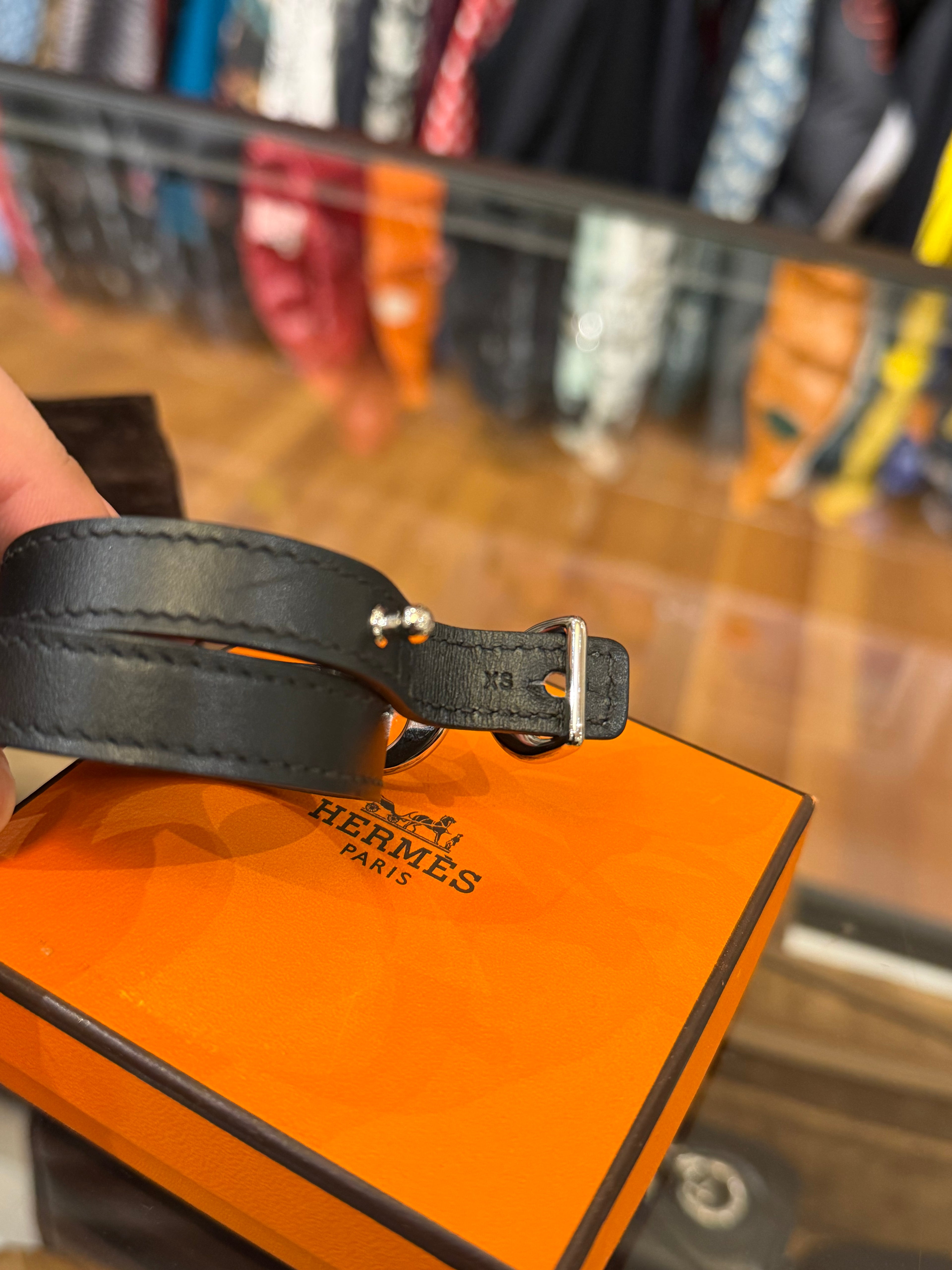 Hermes Dandy Double Tour Wrap Bracelet - Black