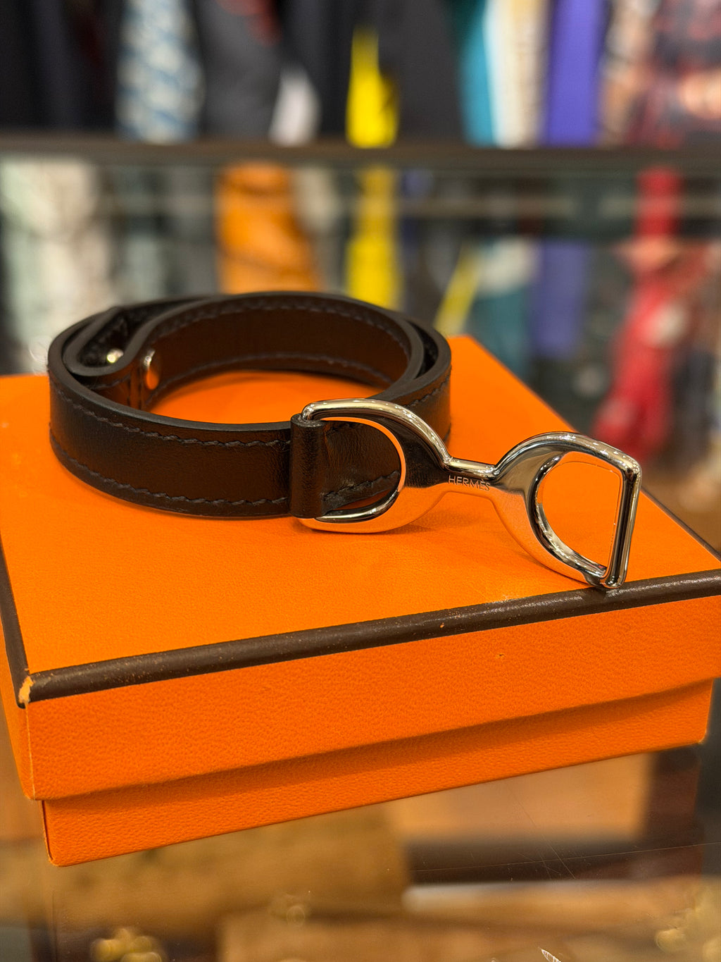 Hermes Dandy Double Tour Wrap Bracelet - Black