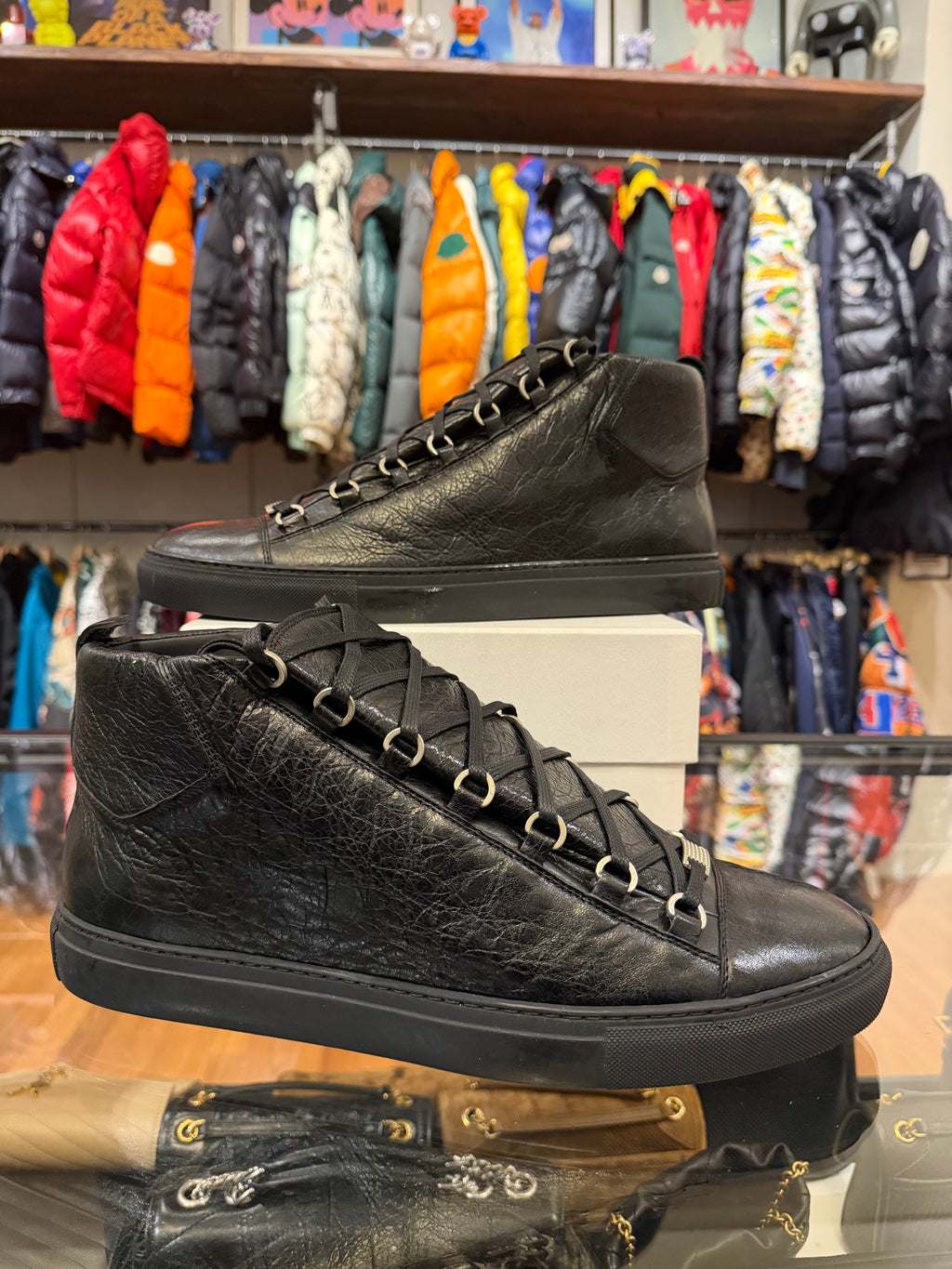 Balenciaga Arena High Top Leather Sneaker