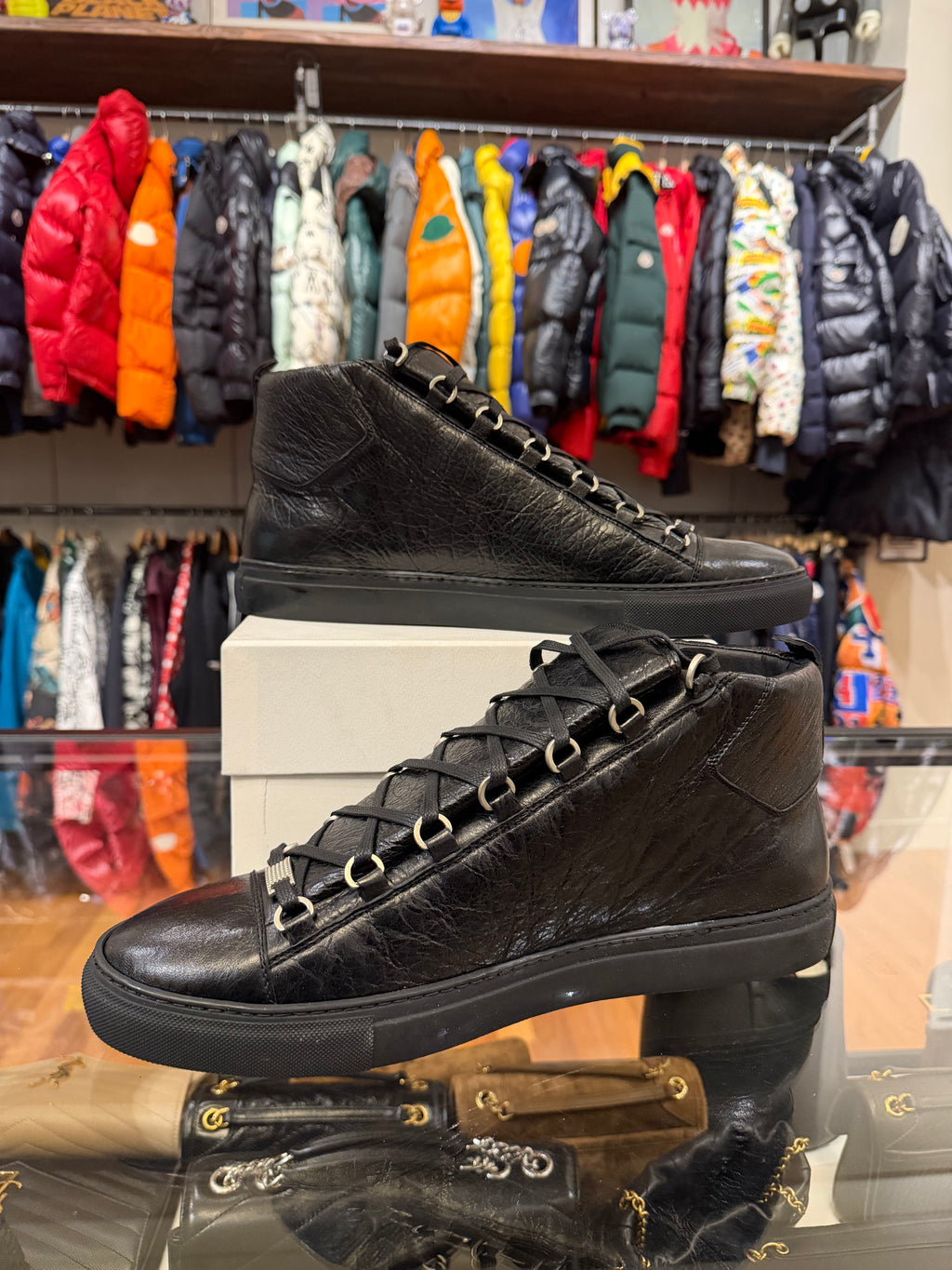 Balenciaga Arena High Top Leather Sneaker