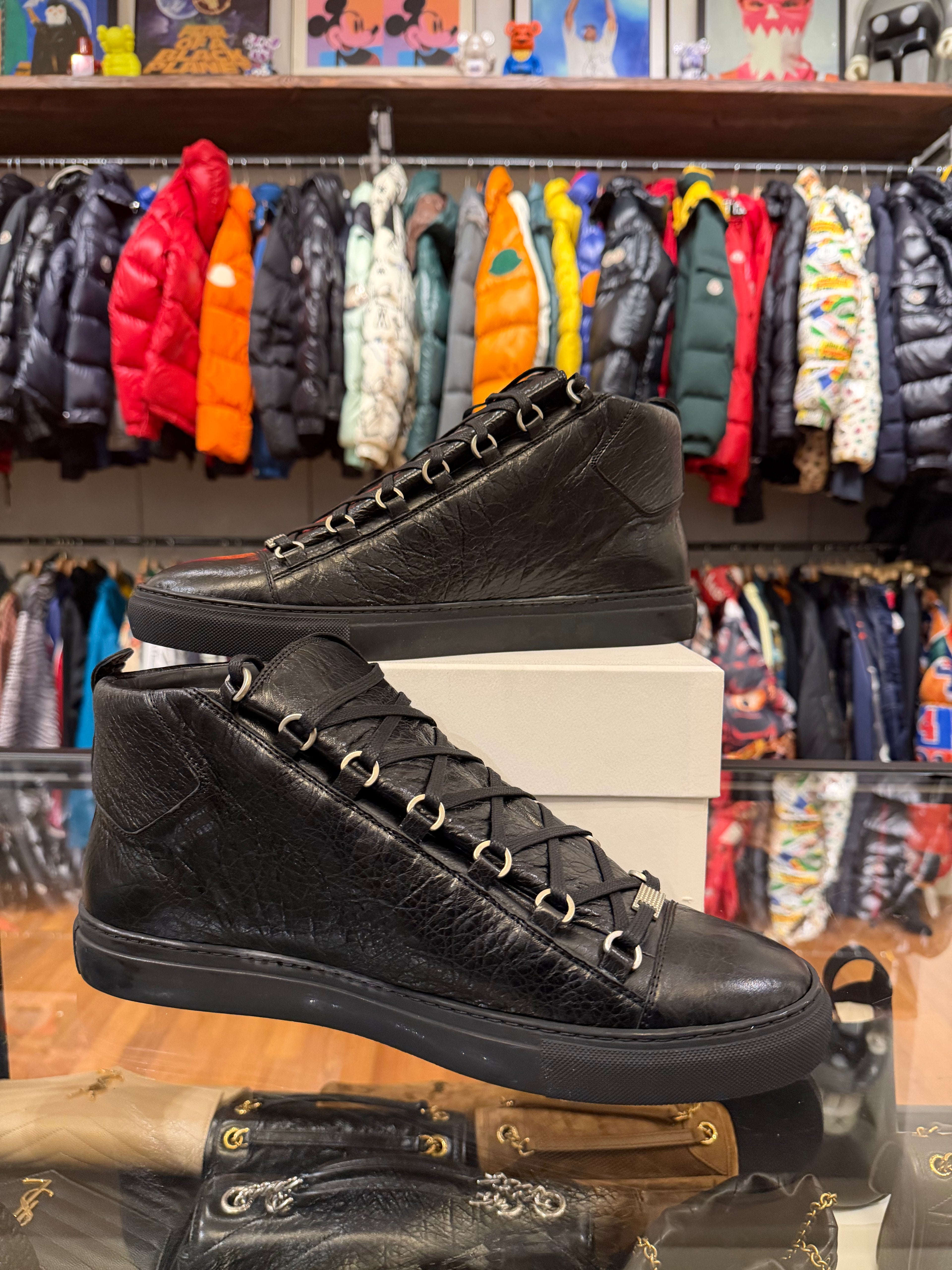 Balenciaga Arena High Top Leather Sneaker