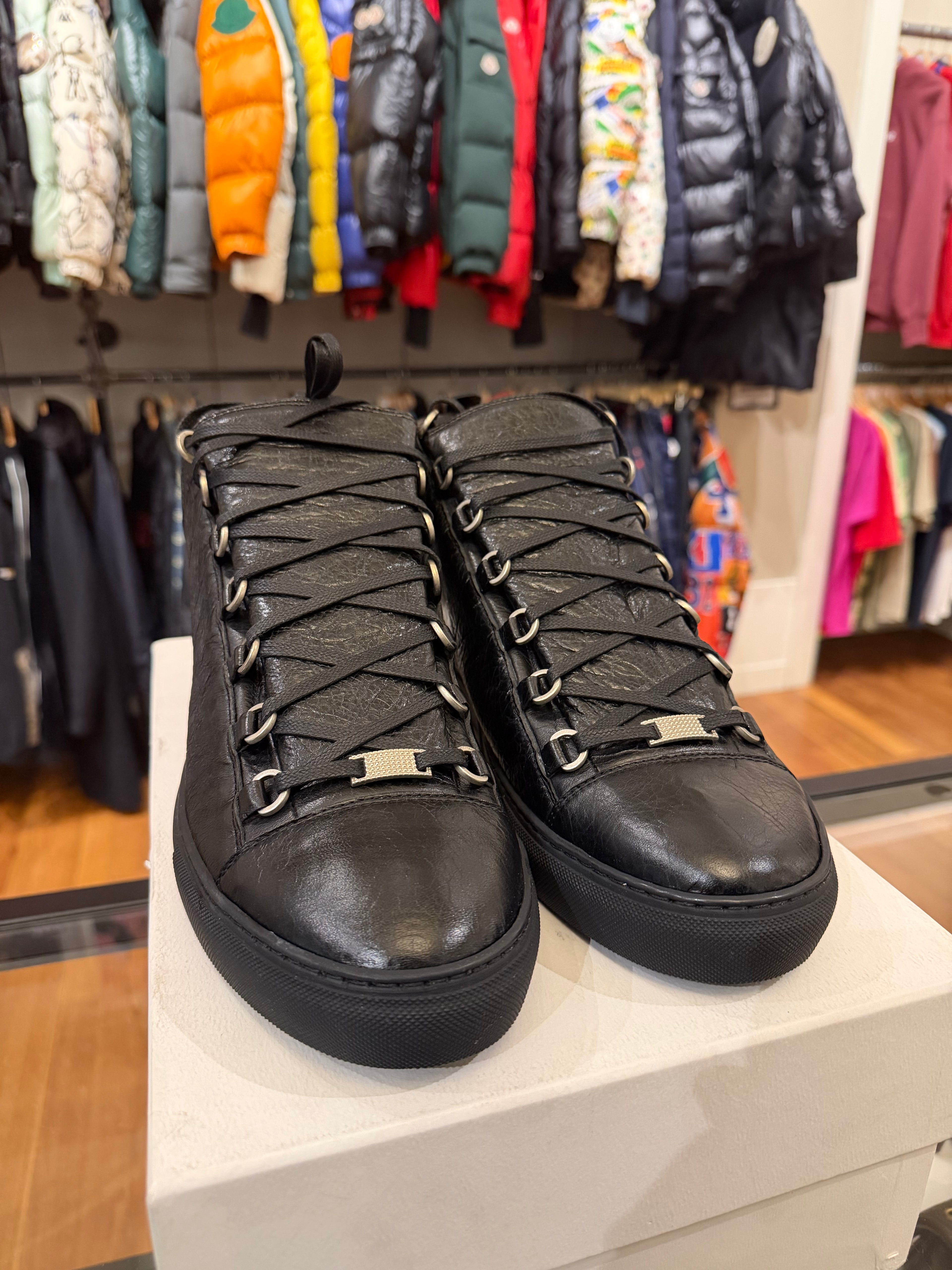Balenciaga Arena High Top Leather Sneaker