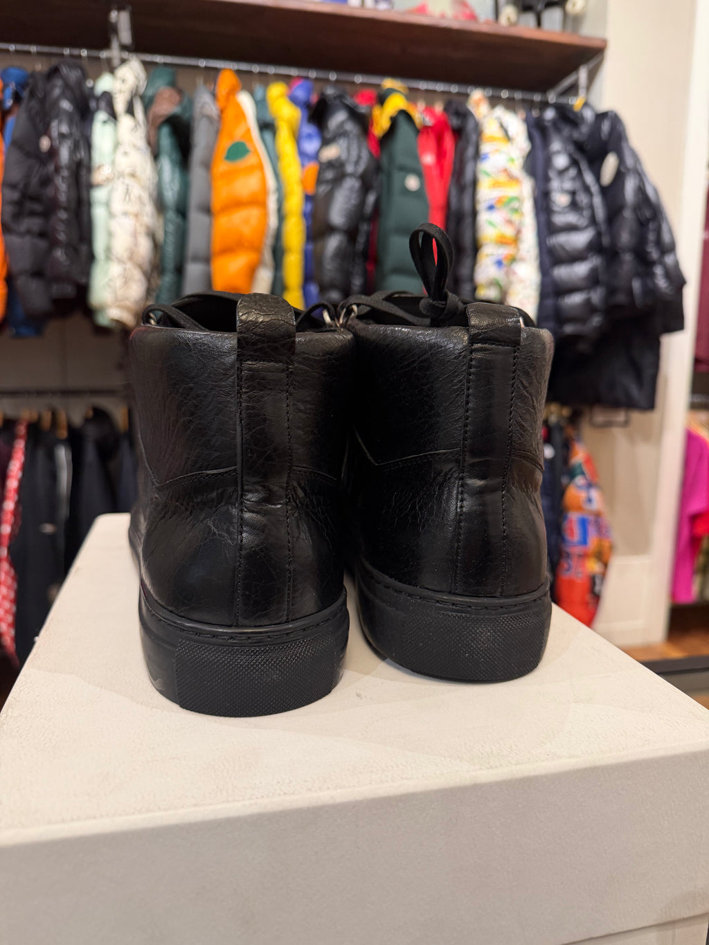 Balenciaga Arena High Top Leather Sneaker