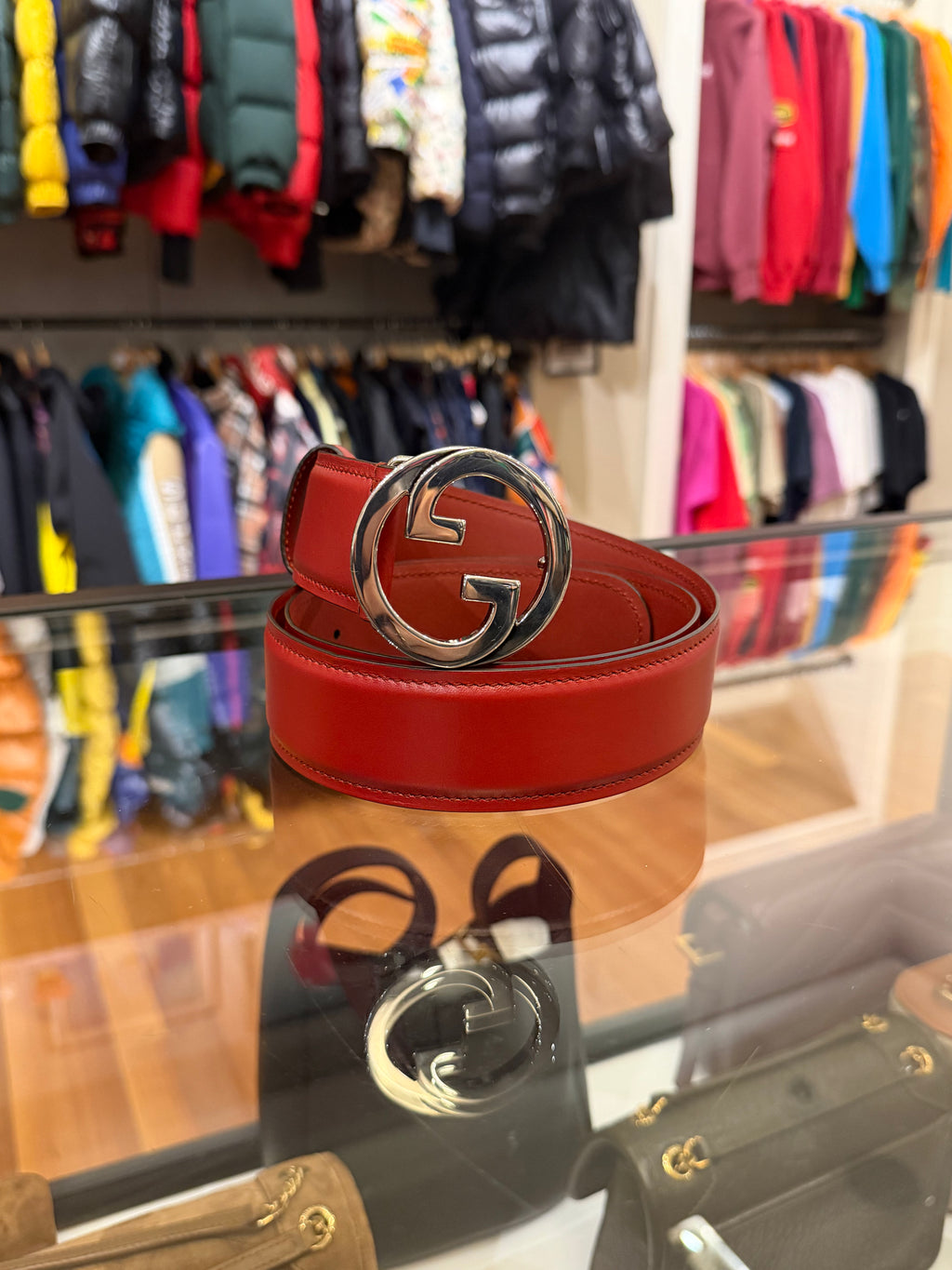 Gucci Interlocking G Logo Leather Belt