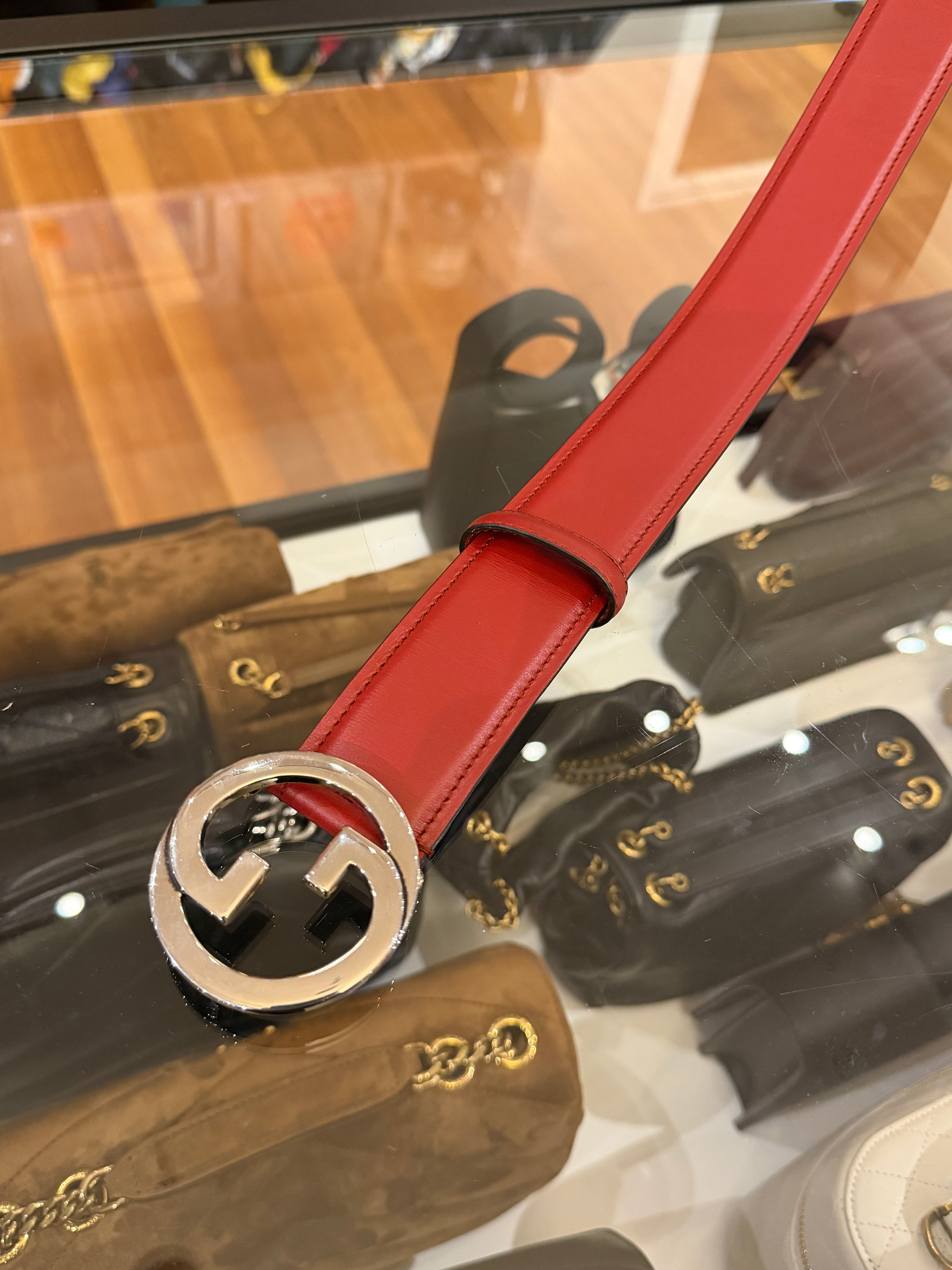 Gucci Interlocking G Logo Leather Belt