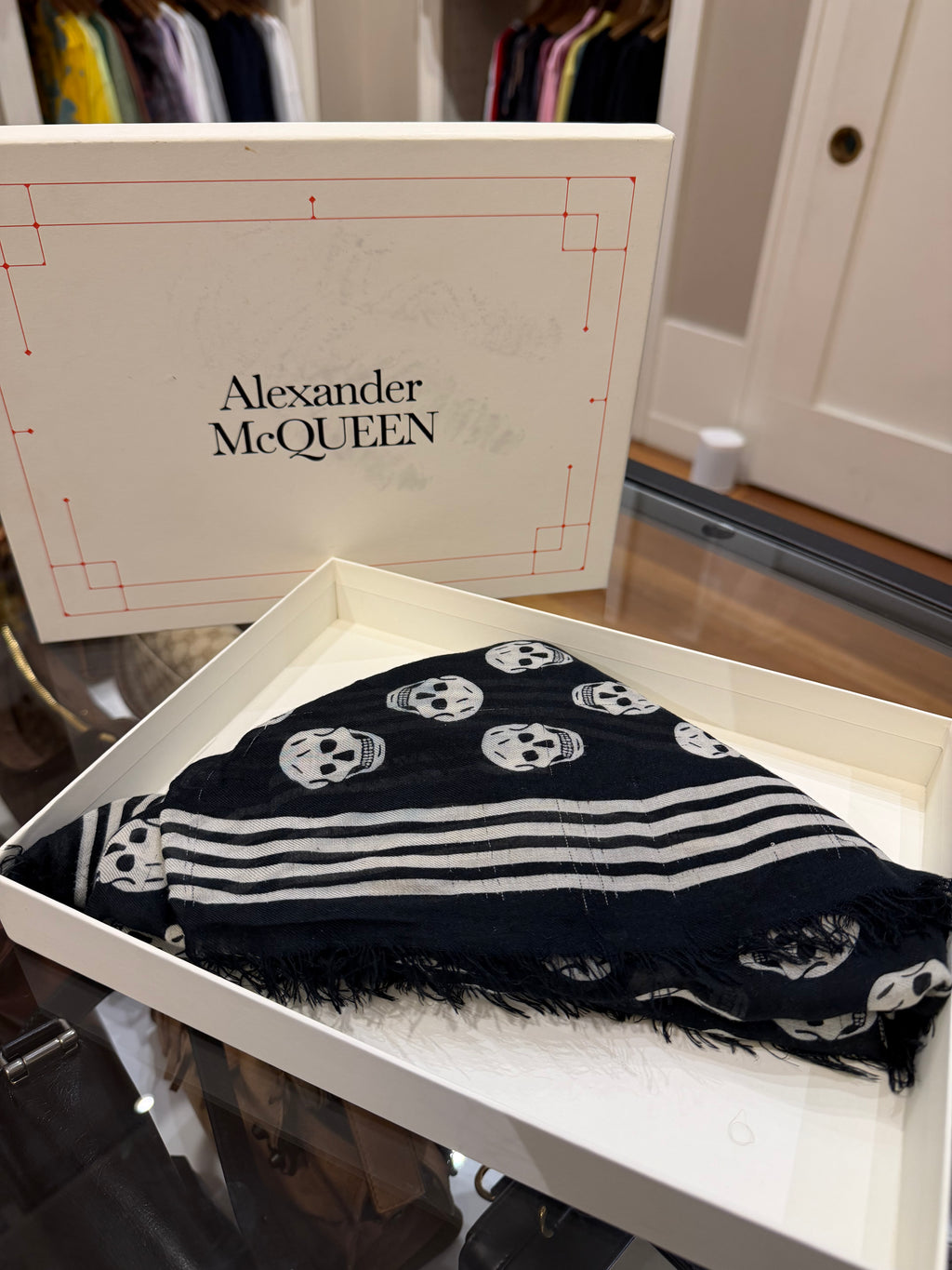McQueen Classic Skull Wool Scarf
