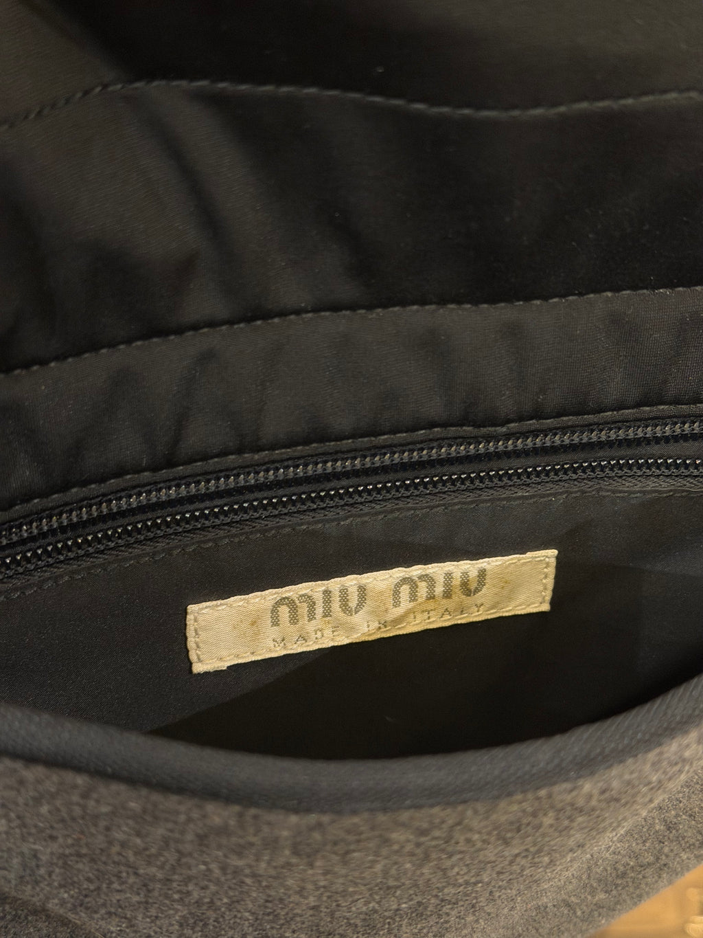 Miu Miu Vintage Wool Blend Shoulder/Cross Body Bag