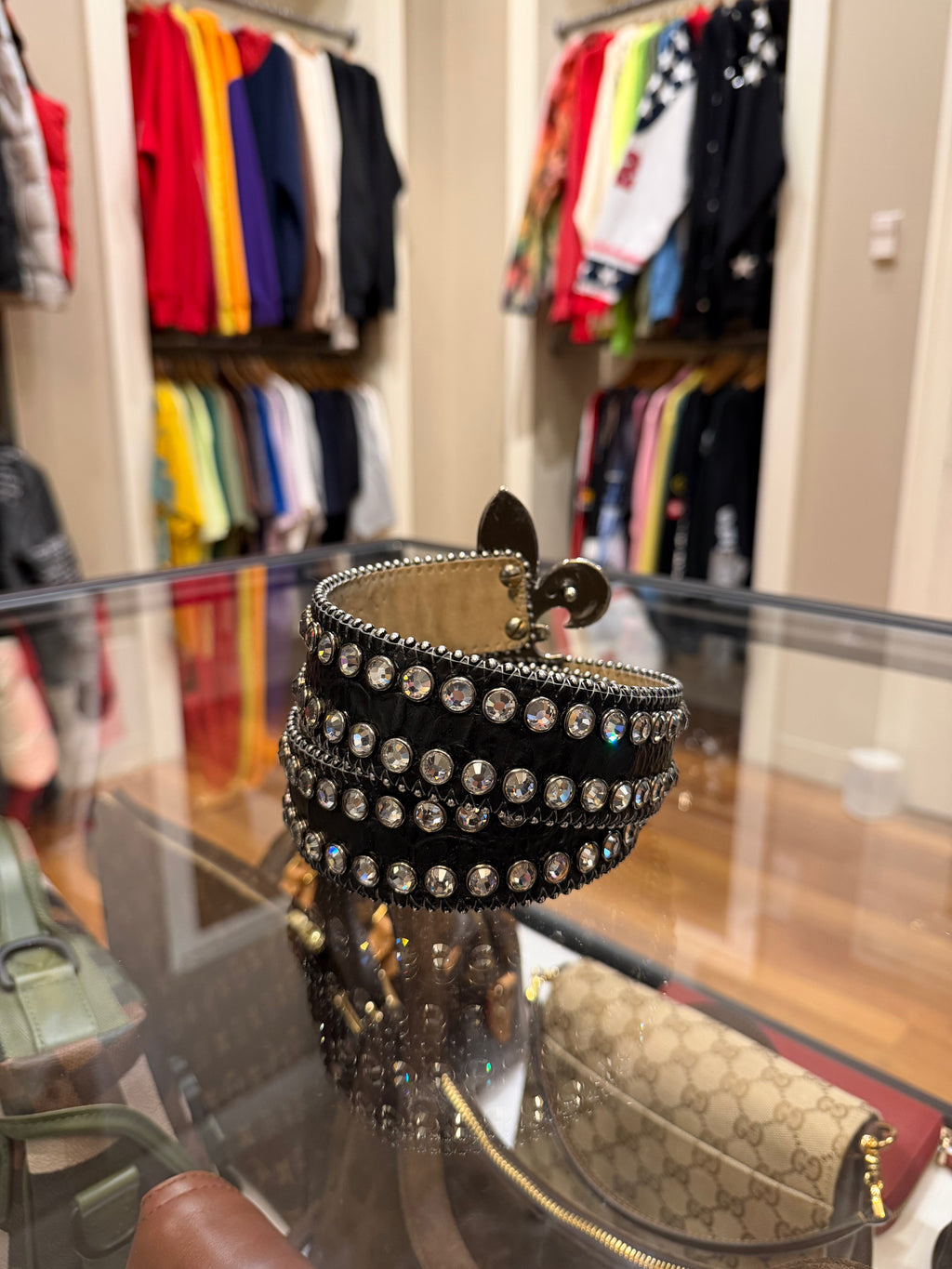B.B Simon Studded Leather Belt