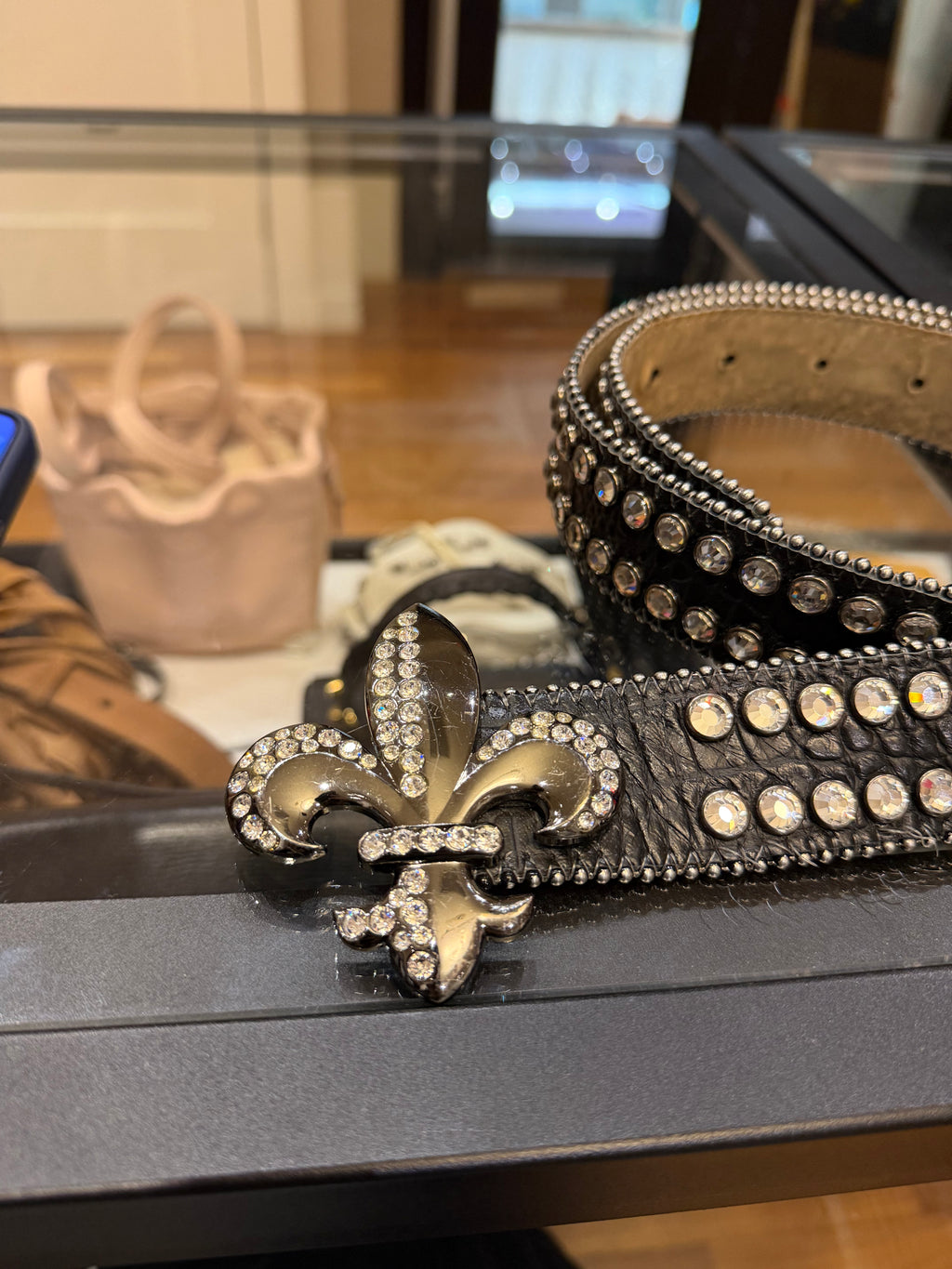 B.B Simon Studded Leather Belt