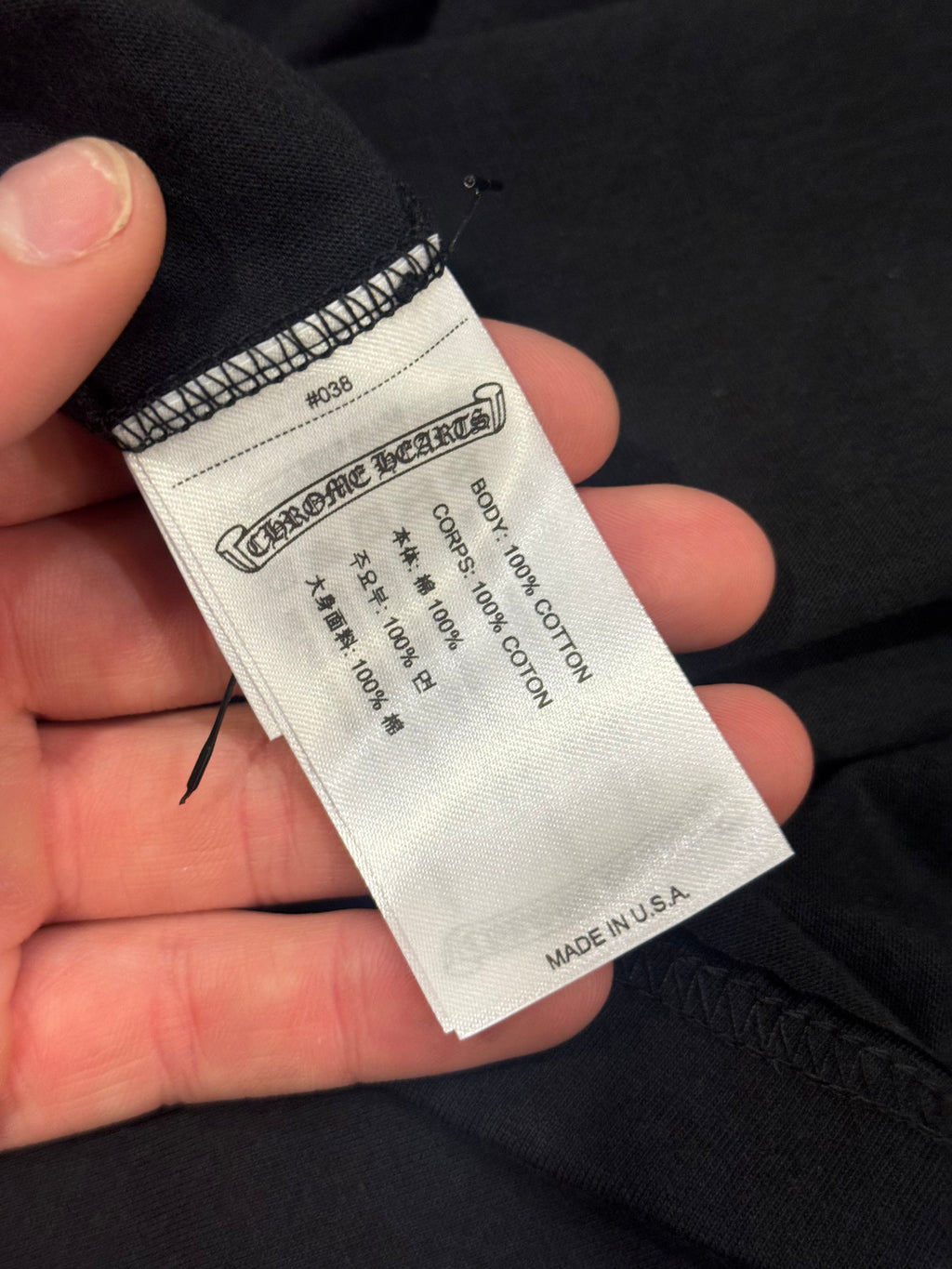 Chrome Hearts Neck Logo Pocket Tee - Black