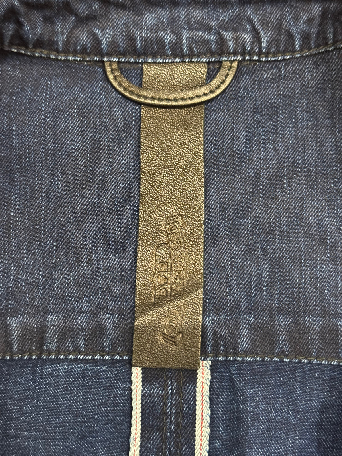 Chrome Hearts Denim Leather Patch Button Down Shirt
