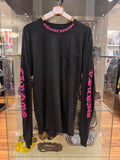 Chrome Hearts Hearts Neck Logo LS Shirt Pink Print