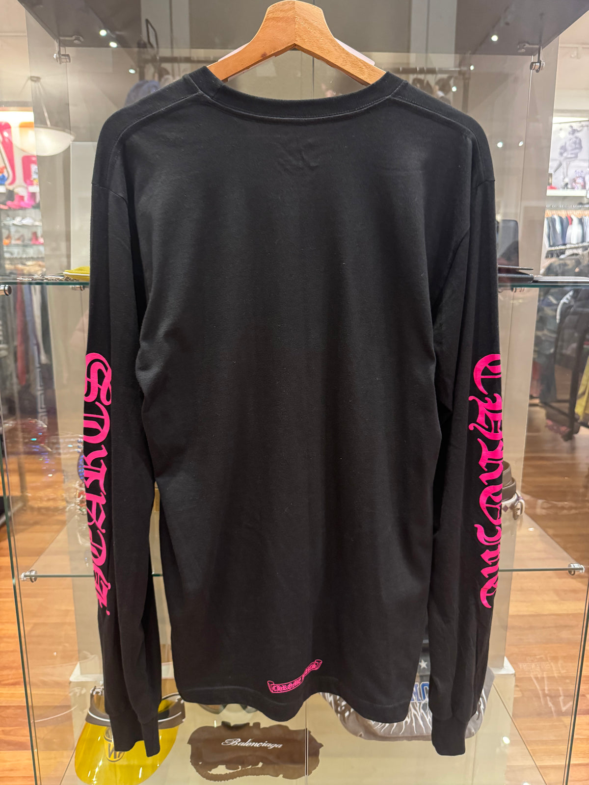 Chrome Hearts Hearts Neck Logo LS Shirt Pink Print