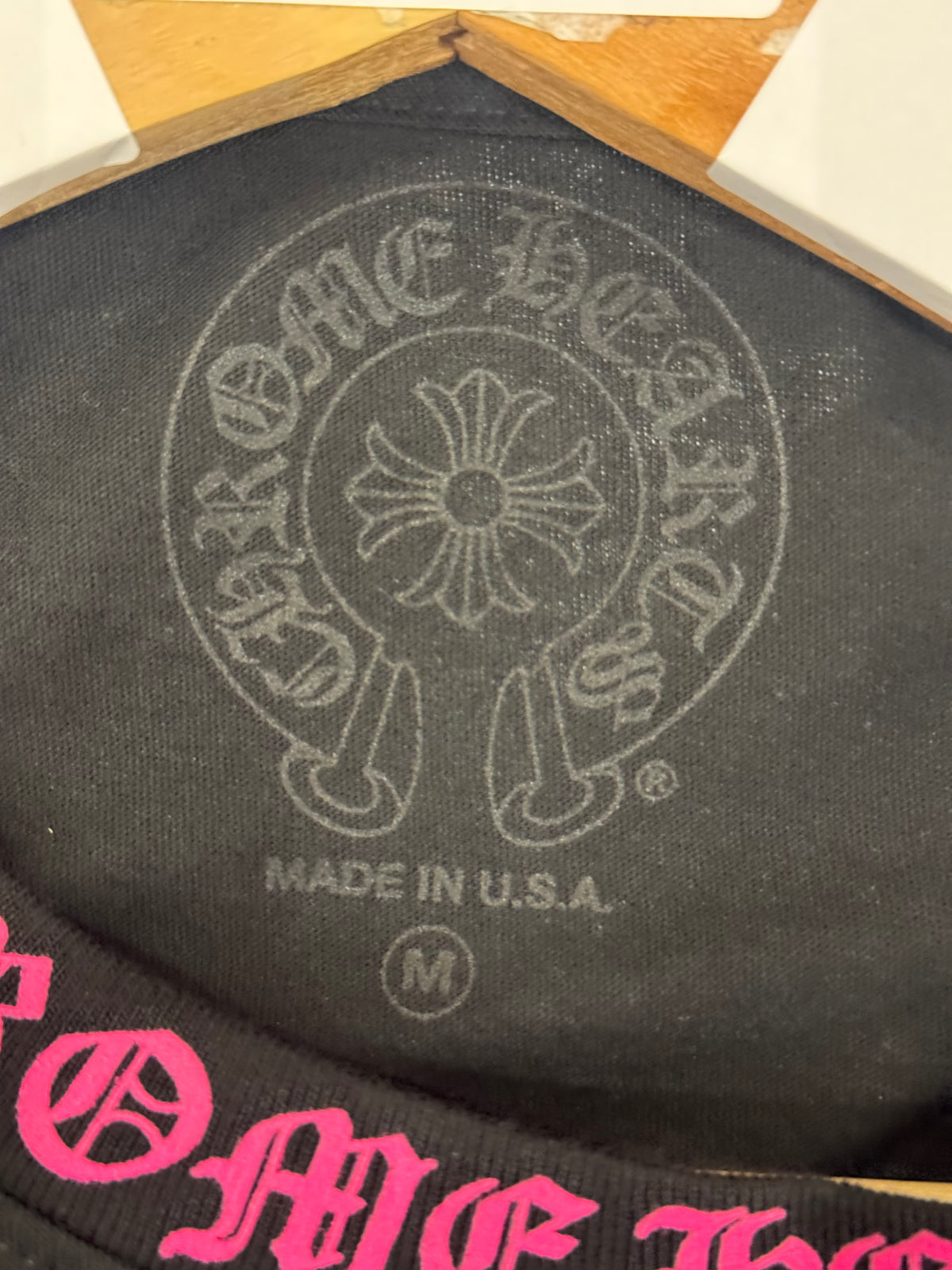 Chrome Hearts Hearts Neck Logo LS Shirt Pink Print