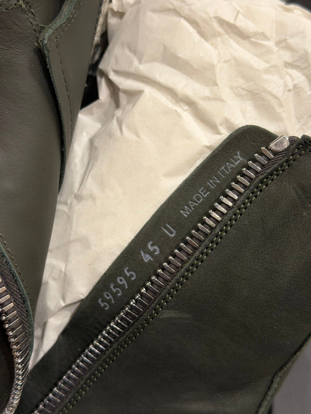 Rick Owens DRKSHDW Ramone High Top - Dark Green / Milk