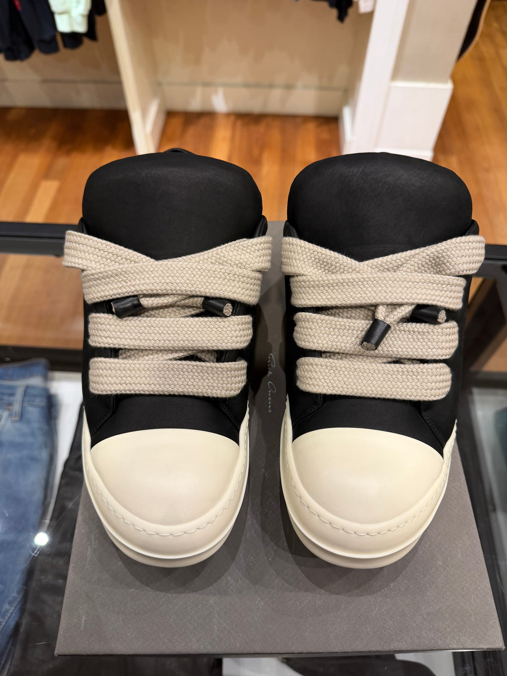 Rick Owens Jumbolace Ramone Low - Black/Milk