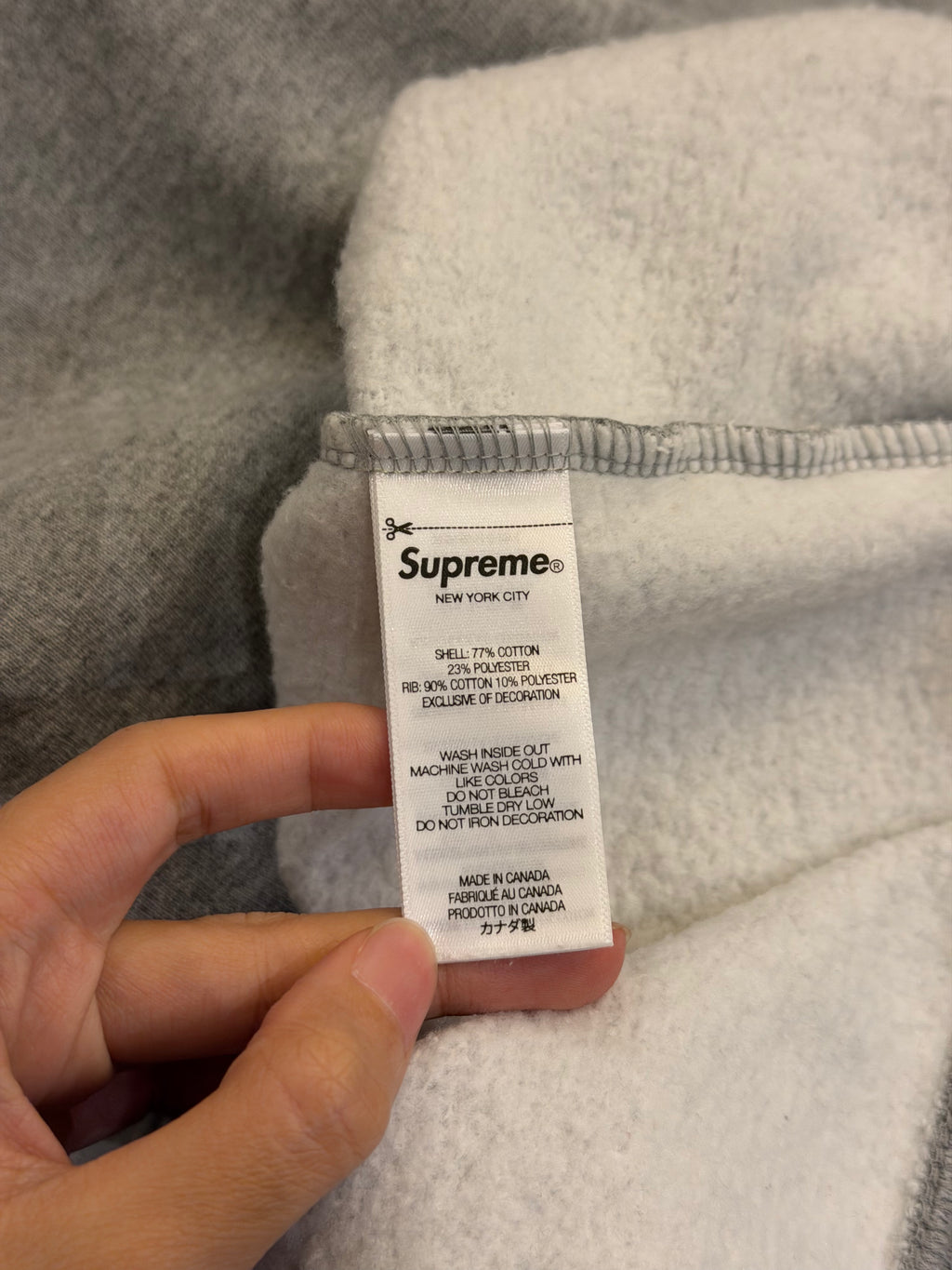 Supreme Plaid Arc Crewneck- Grey