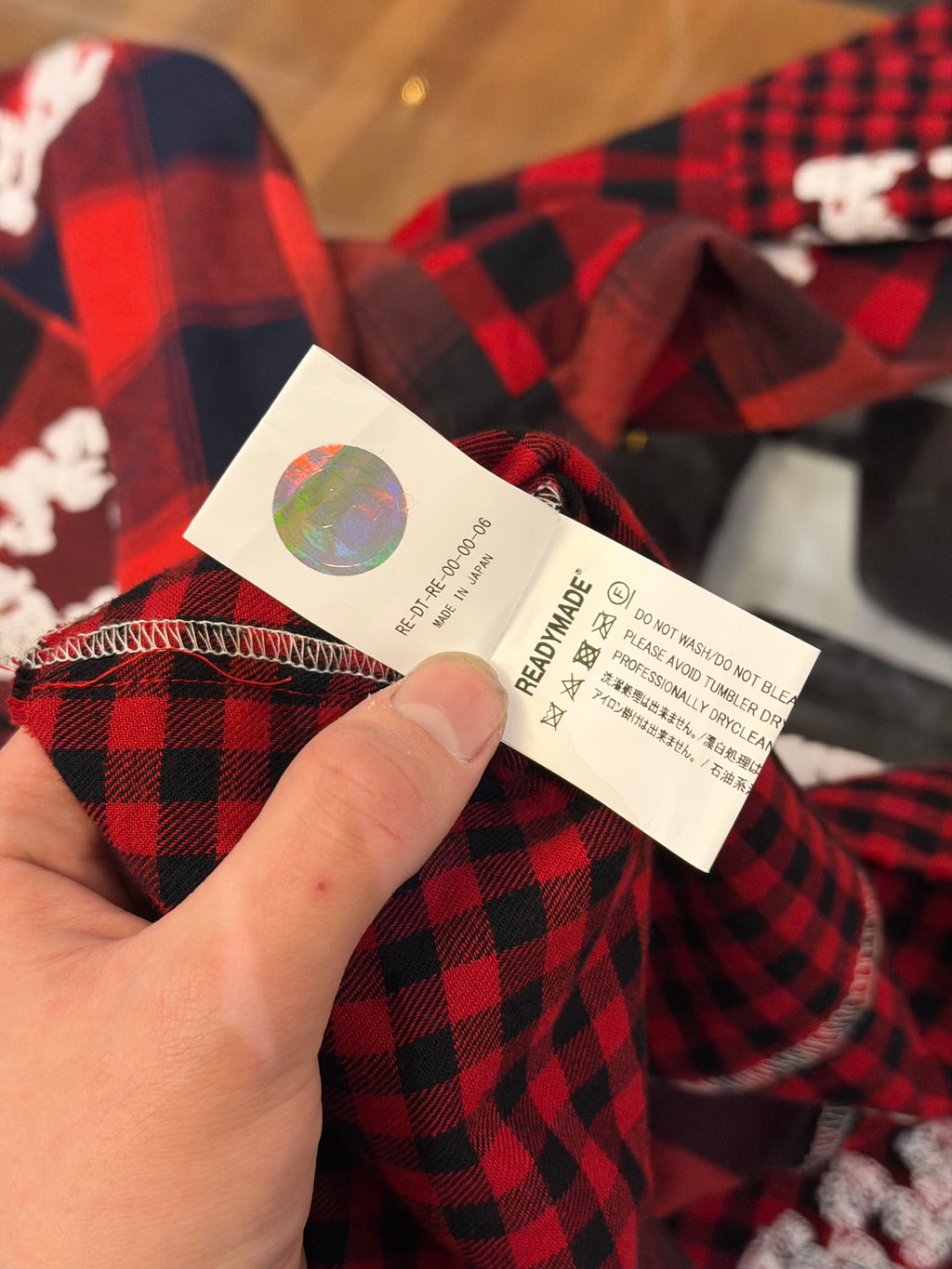 Readymade x Denim Tears Cotton Wreath Plaid Button Down Shirt