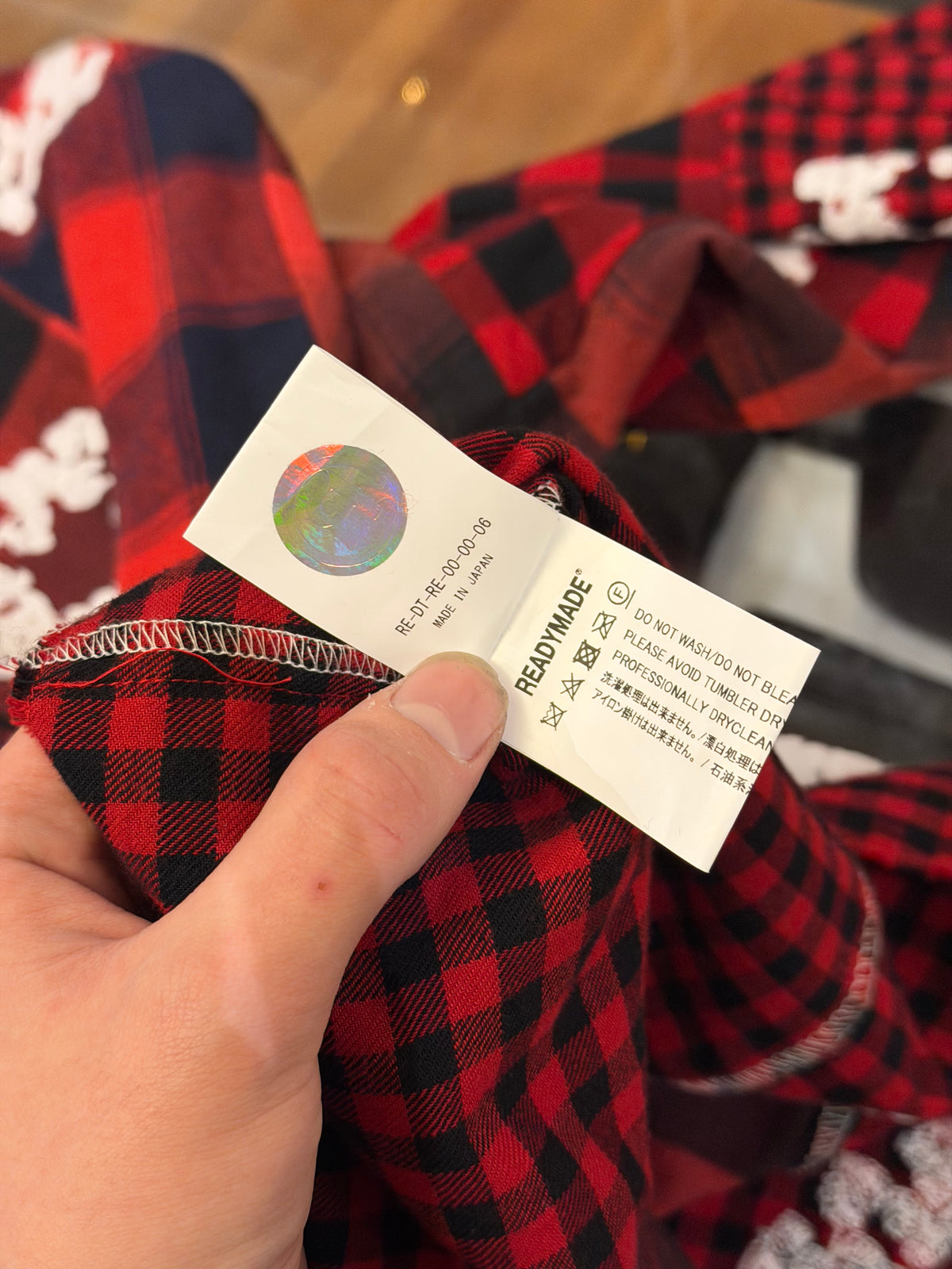 Readymade x Denim Tears Cotton Wreath Plaid Button Down Shirt