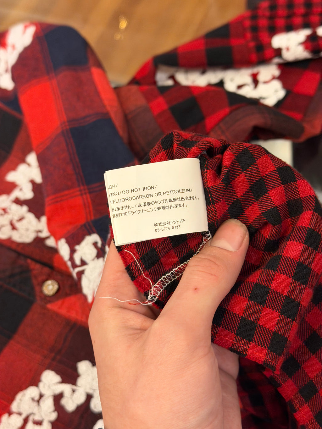 Readymade x Denim Tears Cotton Wreath Plaid Button Down Shirt