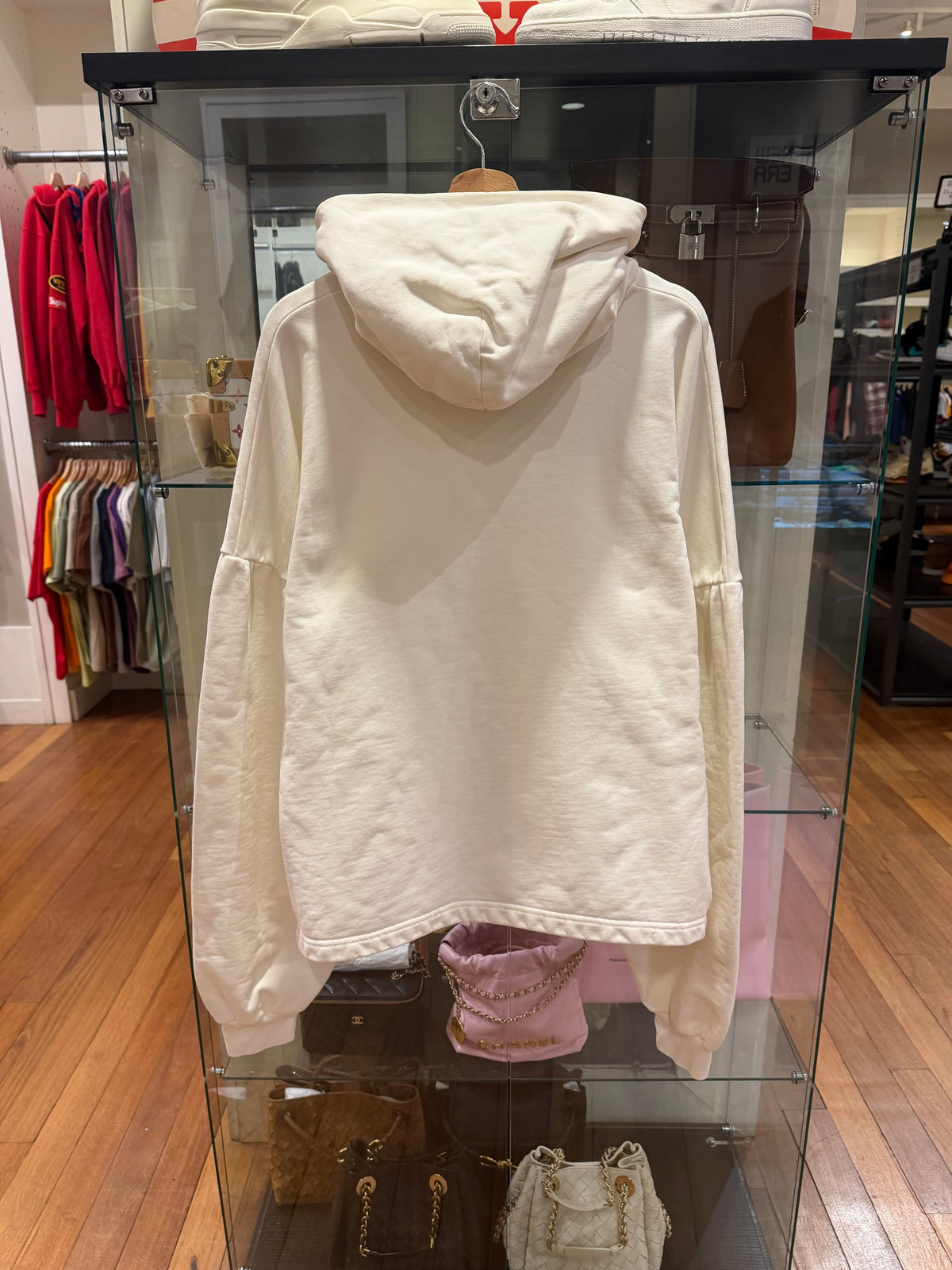 Balenciaga Champs Elysses Logo Pullover Hoodie - White