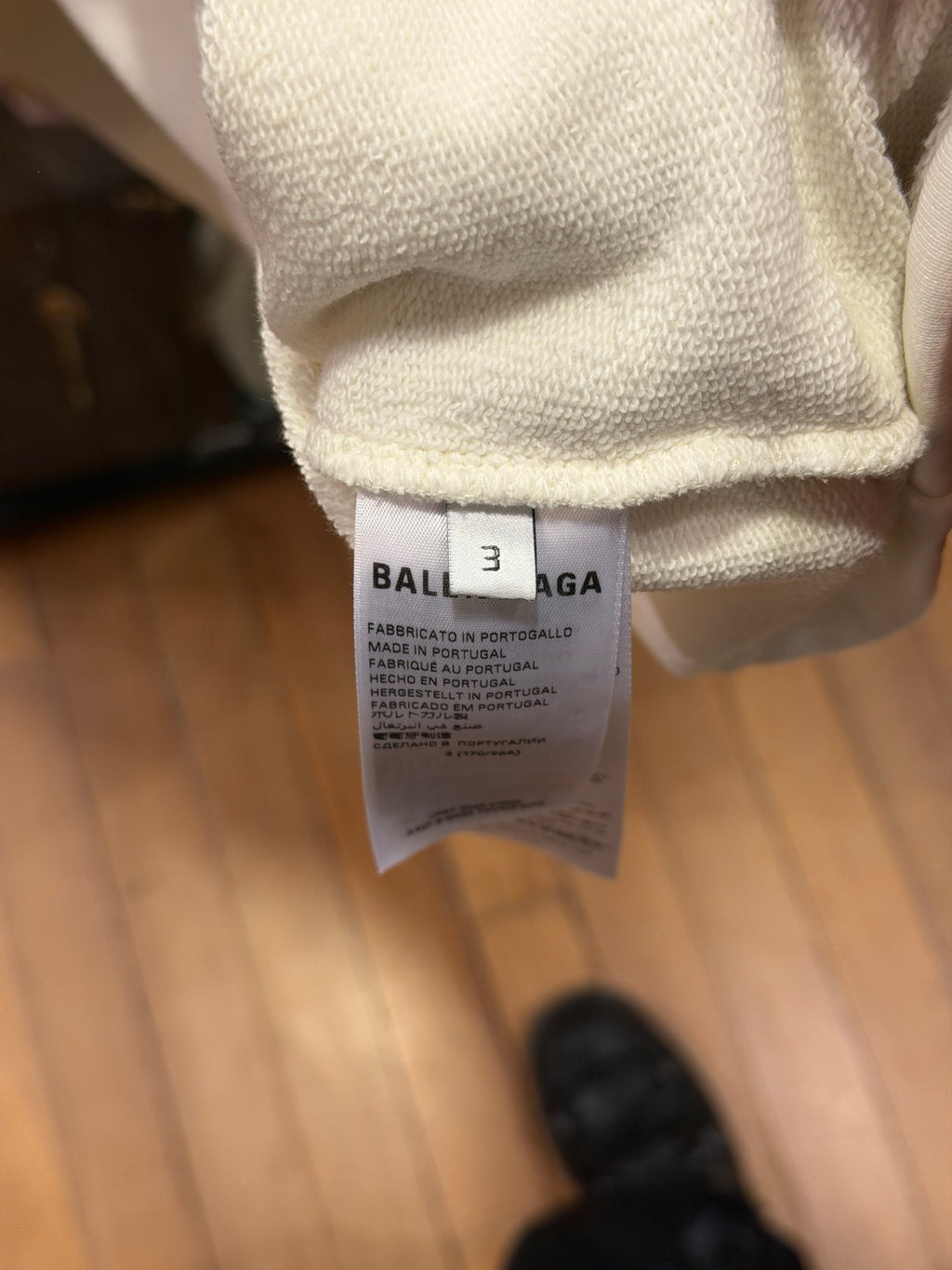 Balenciaga Champs Elysses Logo Pullover Hoodie - White