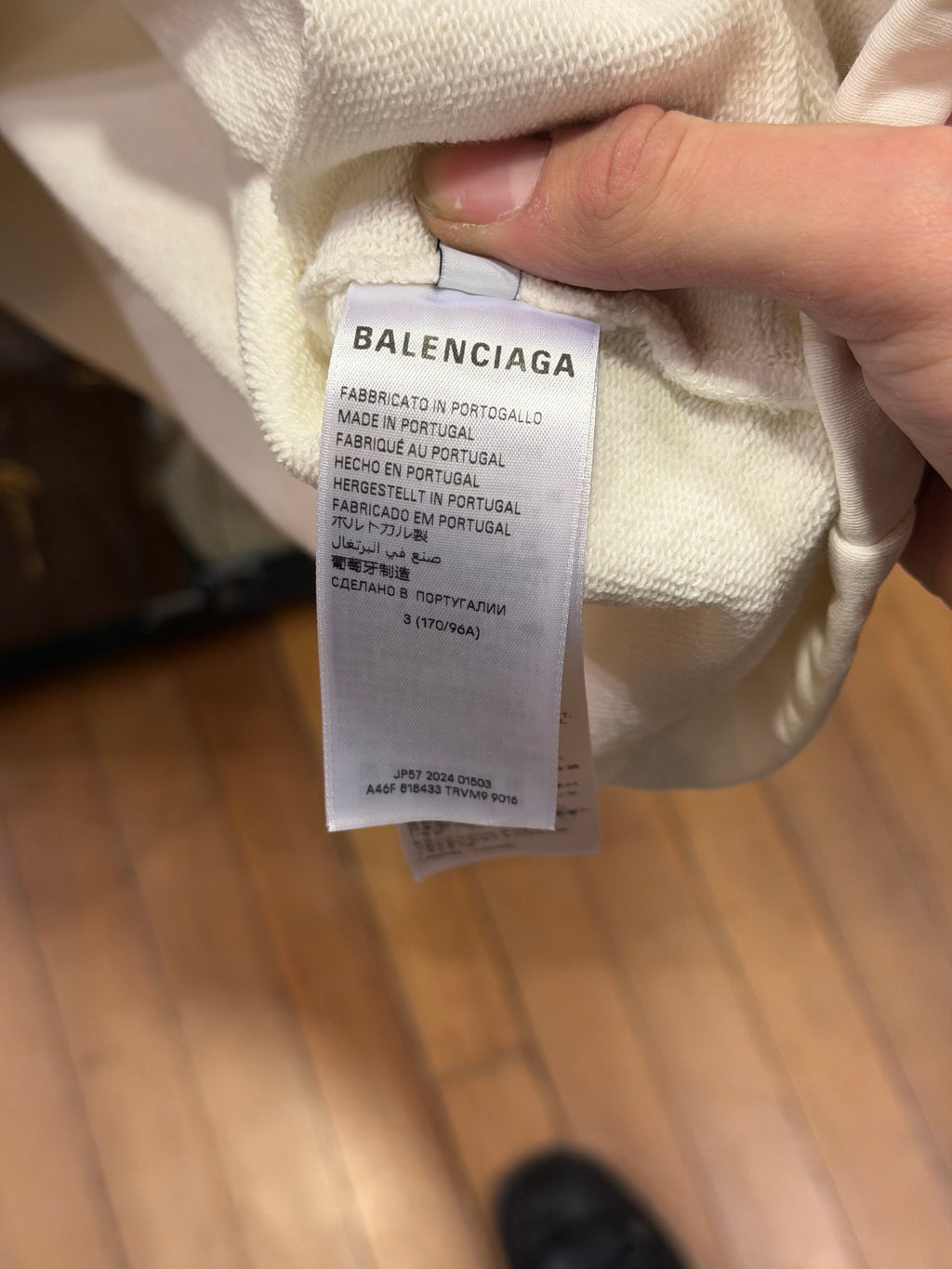 Balenciaga Champs Elysses Logo Pullover Hoodie - White