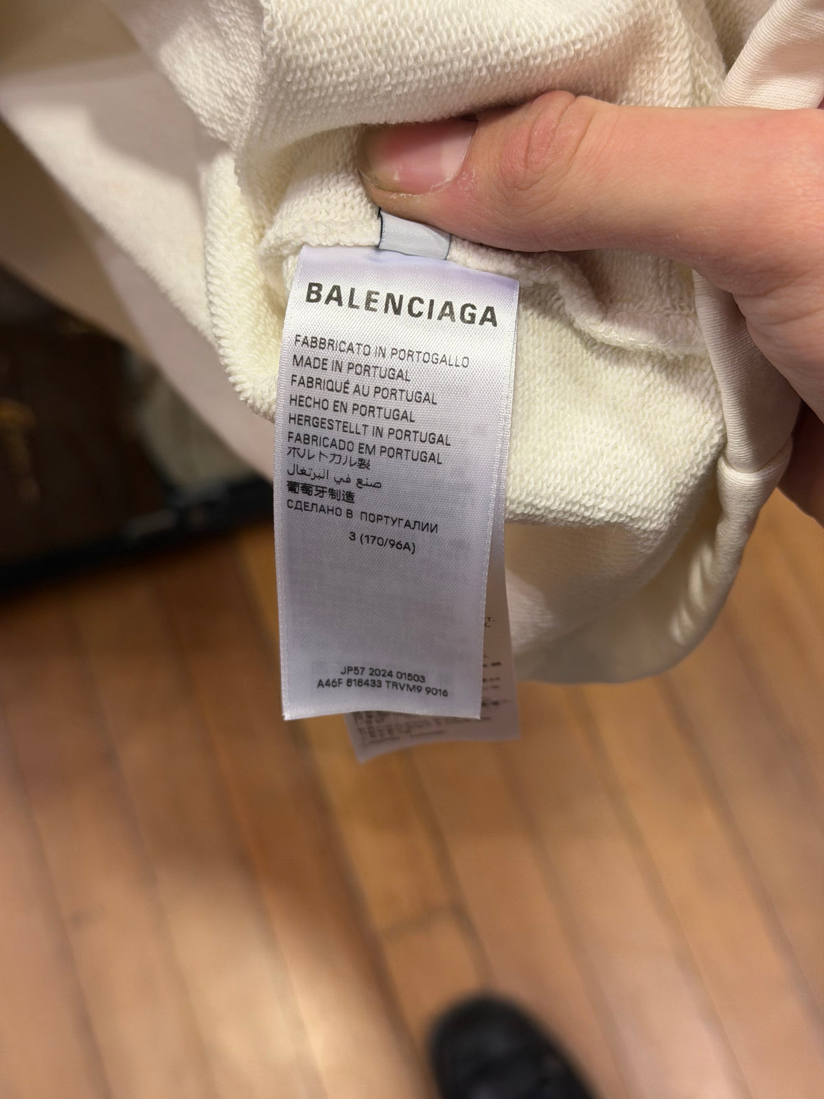 Balenciaga Champs Elysses Logo Pullover Hoodie - White