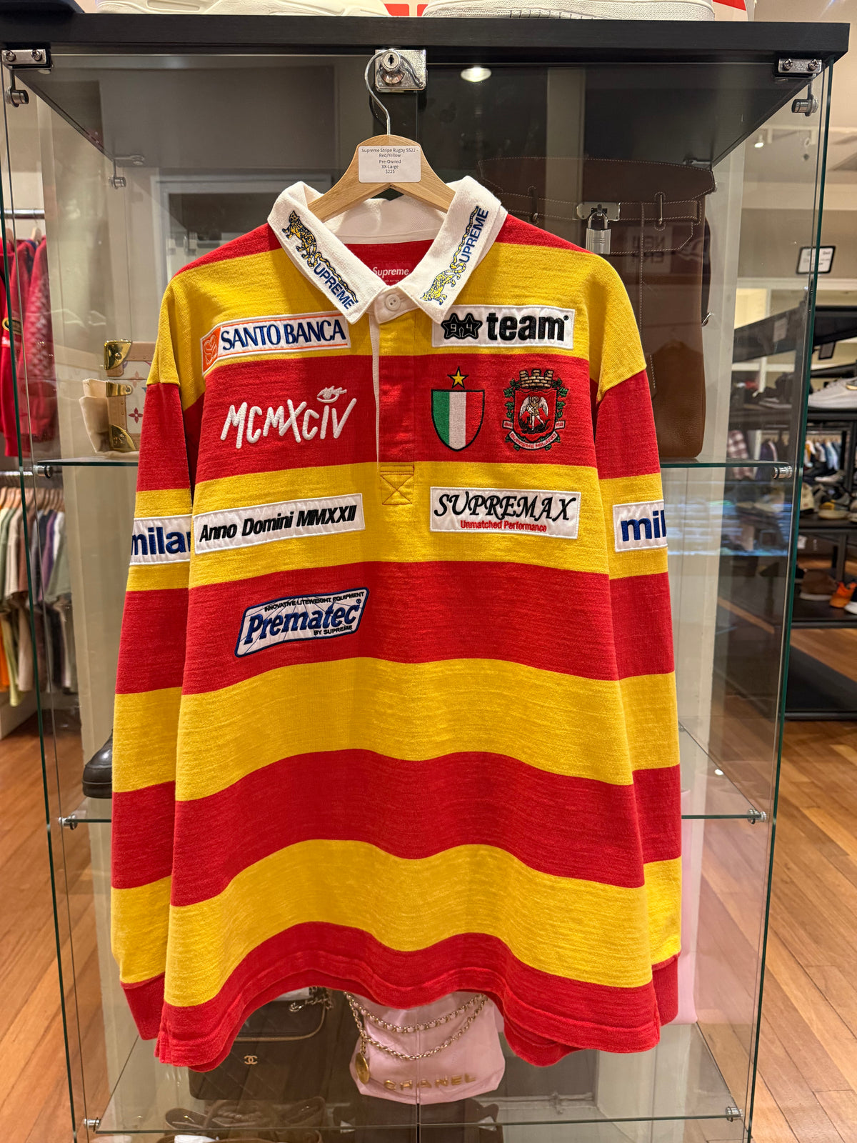 Supreme Stripe Rugby SS22 -Red/Yellow