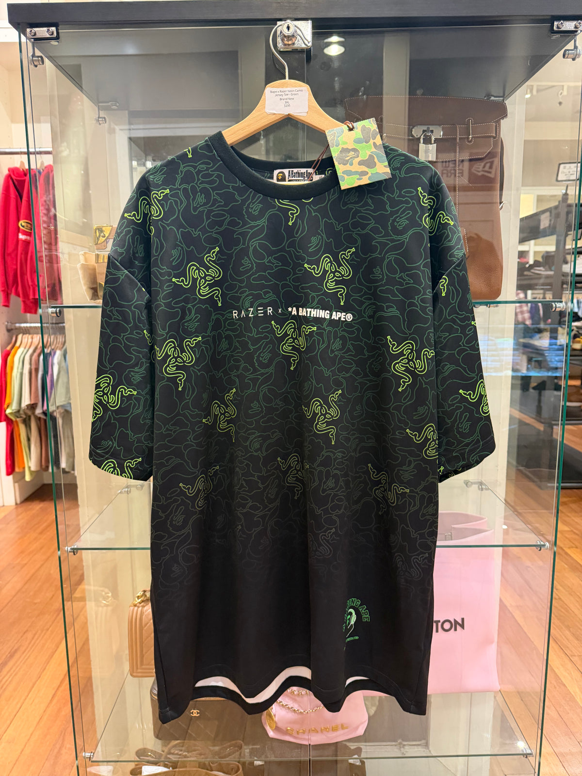 Bape x Razer Neon CamoJersey Tee - Green