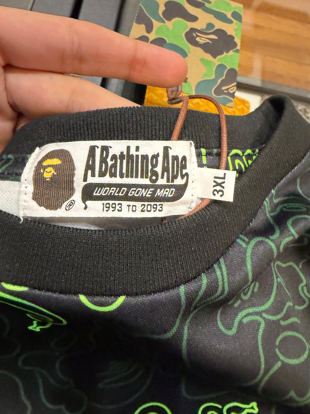 Bape x Razer Neon CamoJersey Tee - Green