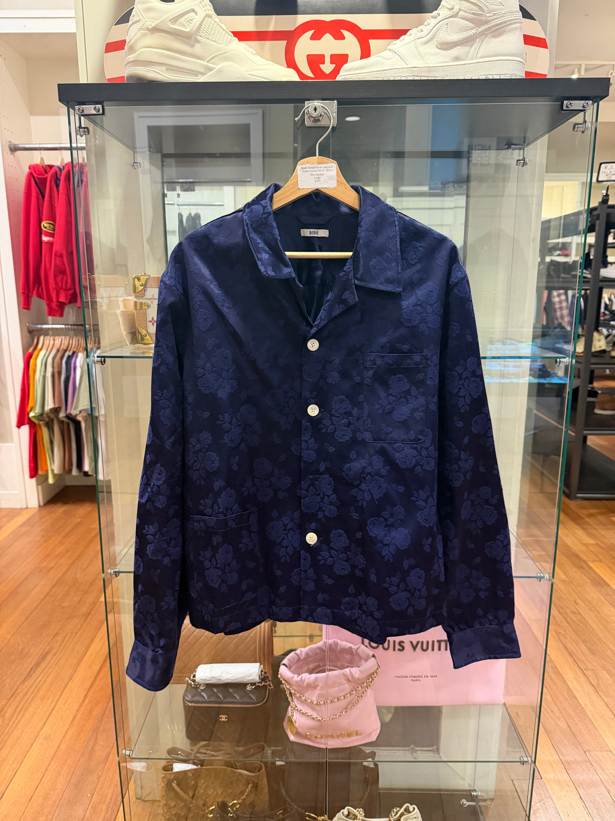 Bode Tonal Floral Jaquard Button Down
