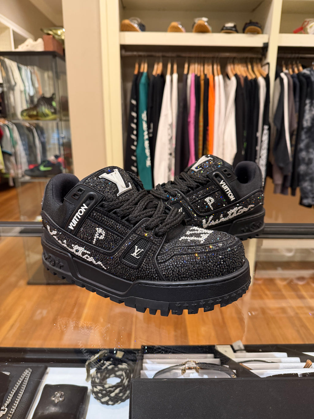 Louis Vuitton Swarovski Crystal LV Maxi Trainer - Black