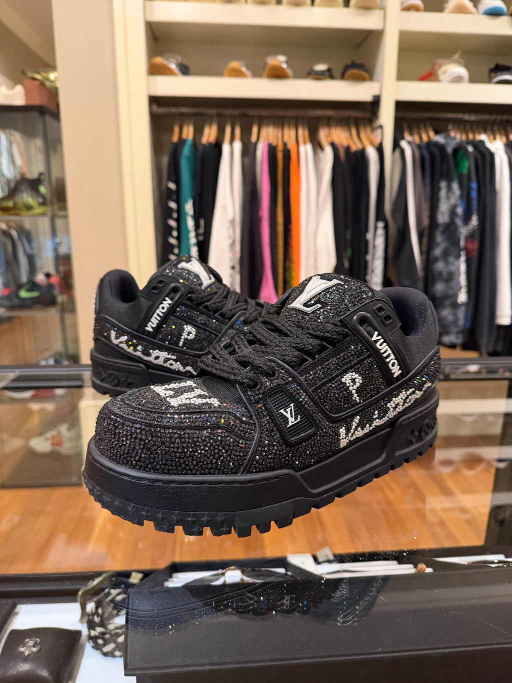 Louis Vuitton Swarovski Crystal LV Maxi Trainer - Black