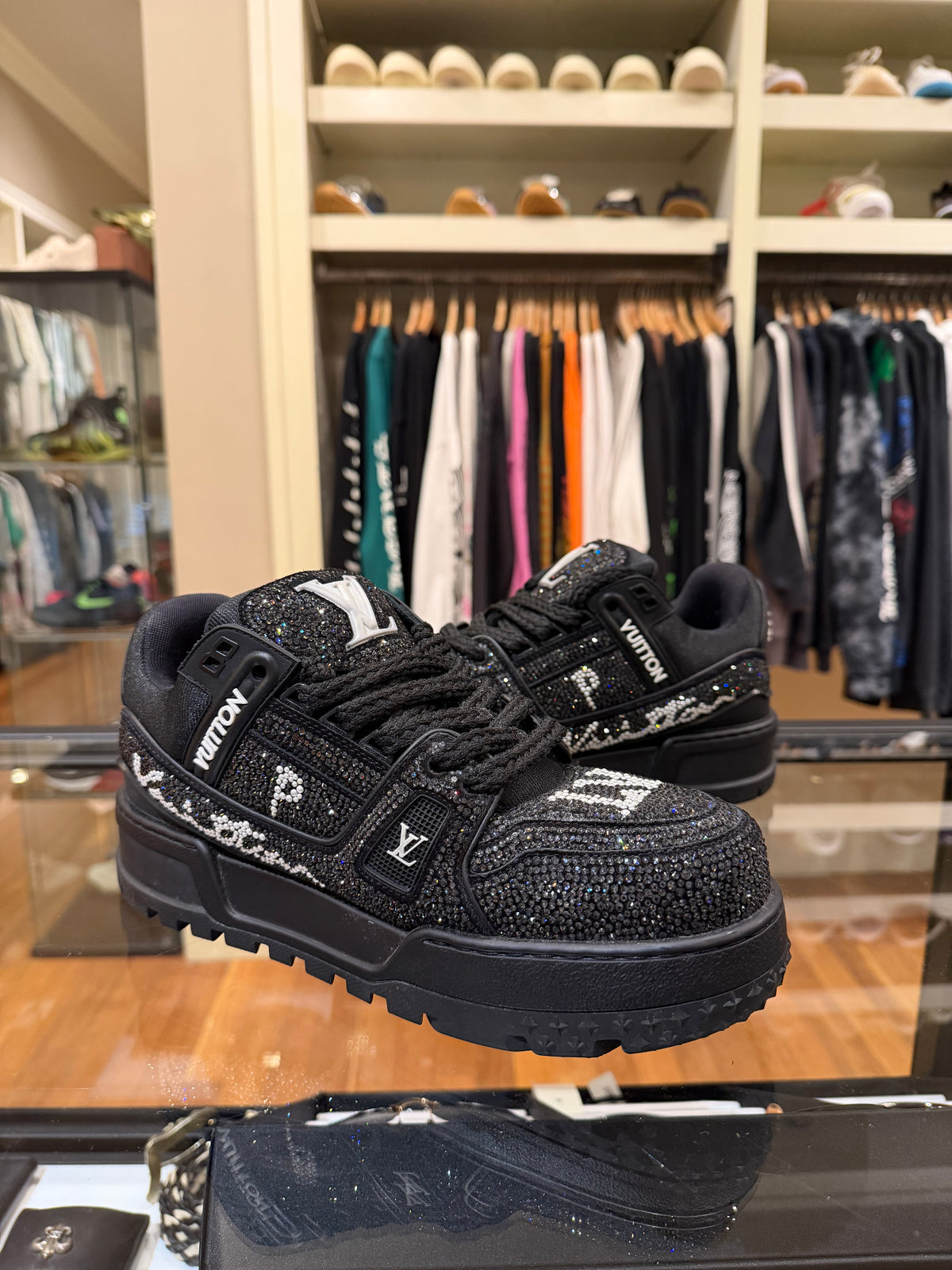 Louis Vuitton Swarovski Crystal LV Maxi Trainer - Black