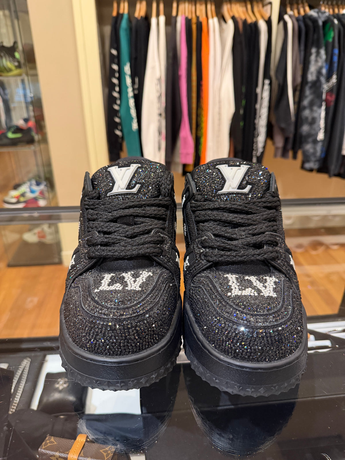 Louis Vuitton Swarovski Crystal LV Maxi Trainer - Black