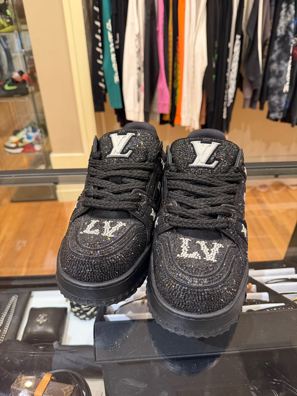 Louis Vuitton Swarovski Crystal LV Maxi Trainer - Black