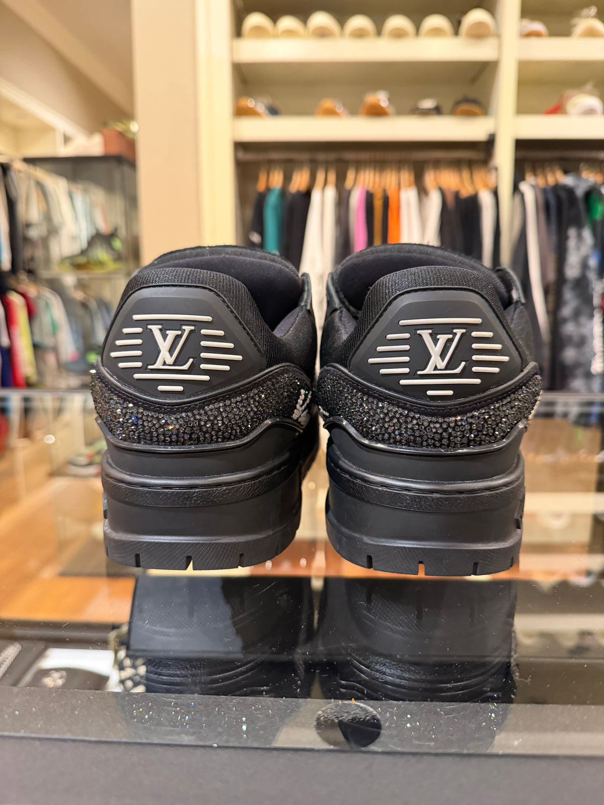 Louis Vuitton Swarovski Crystal LV Maxi Trainer - Black
