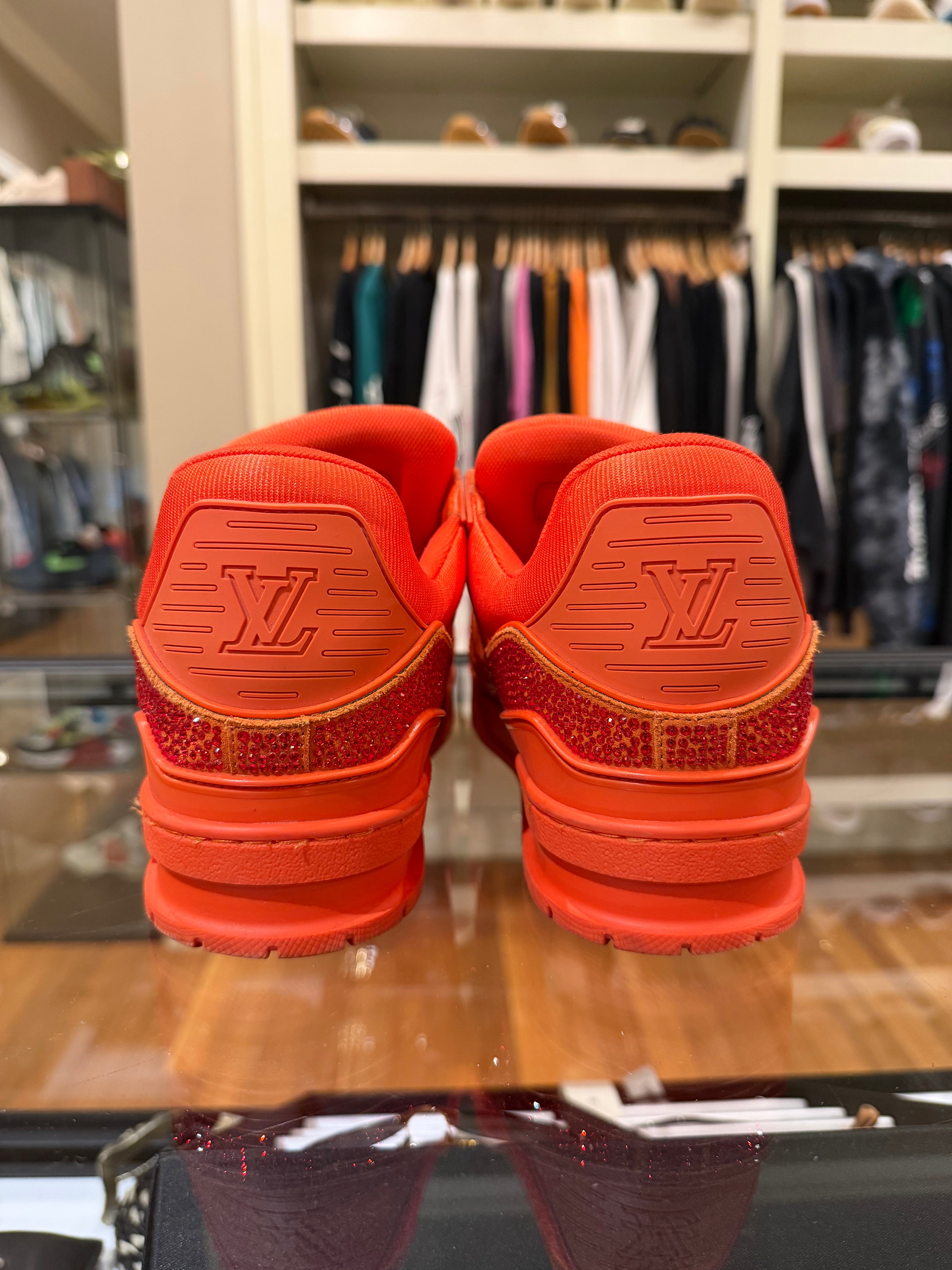 Louis Vuitton Swarovski Crystal LV Trainers - Orange