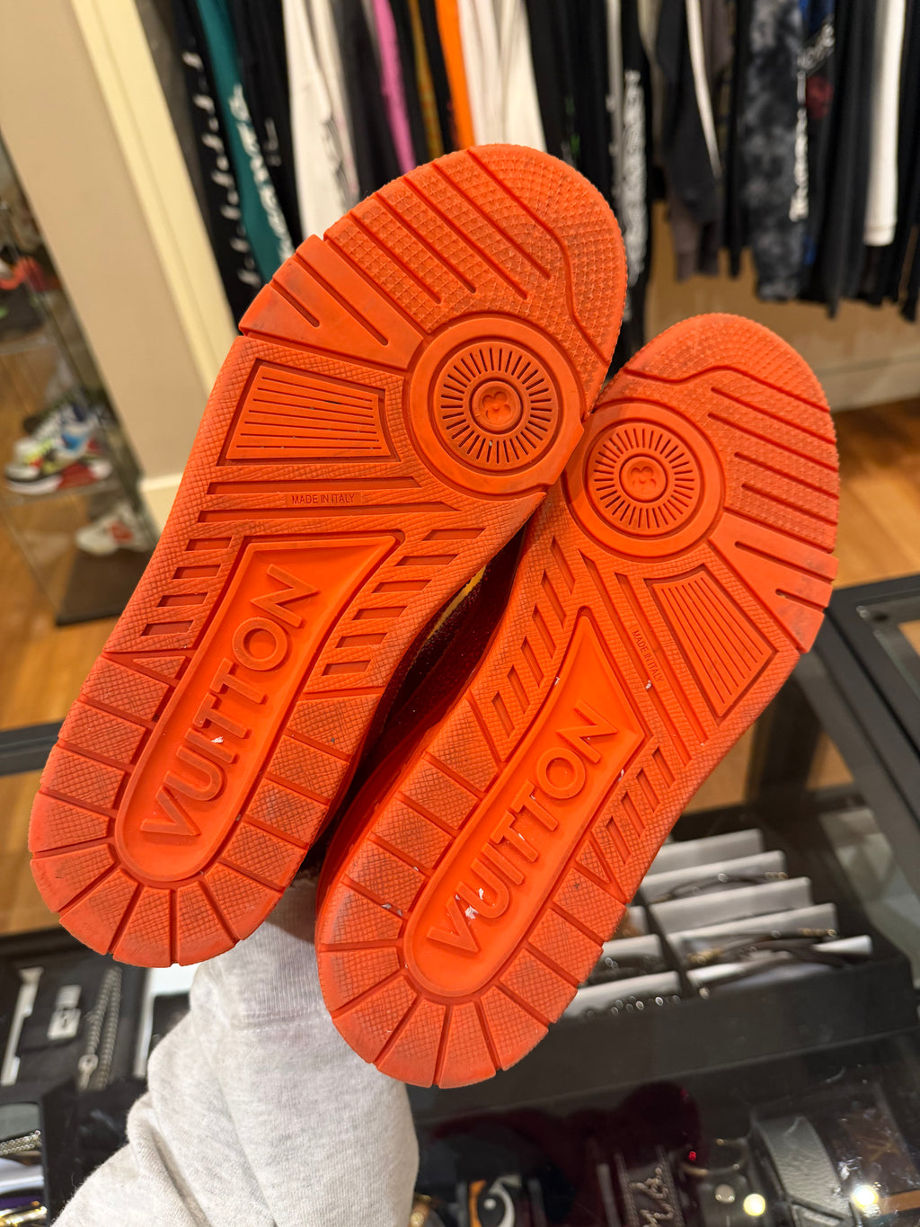 Louis Vuitton Swarovski Crystal LV Trainers - Orange