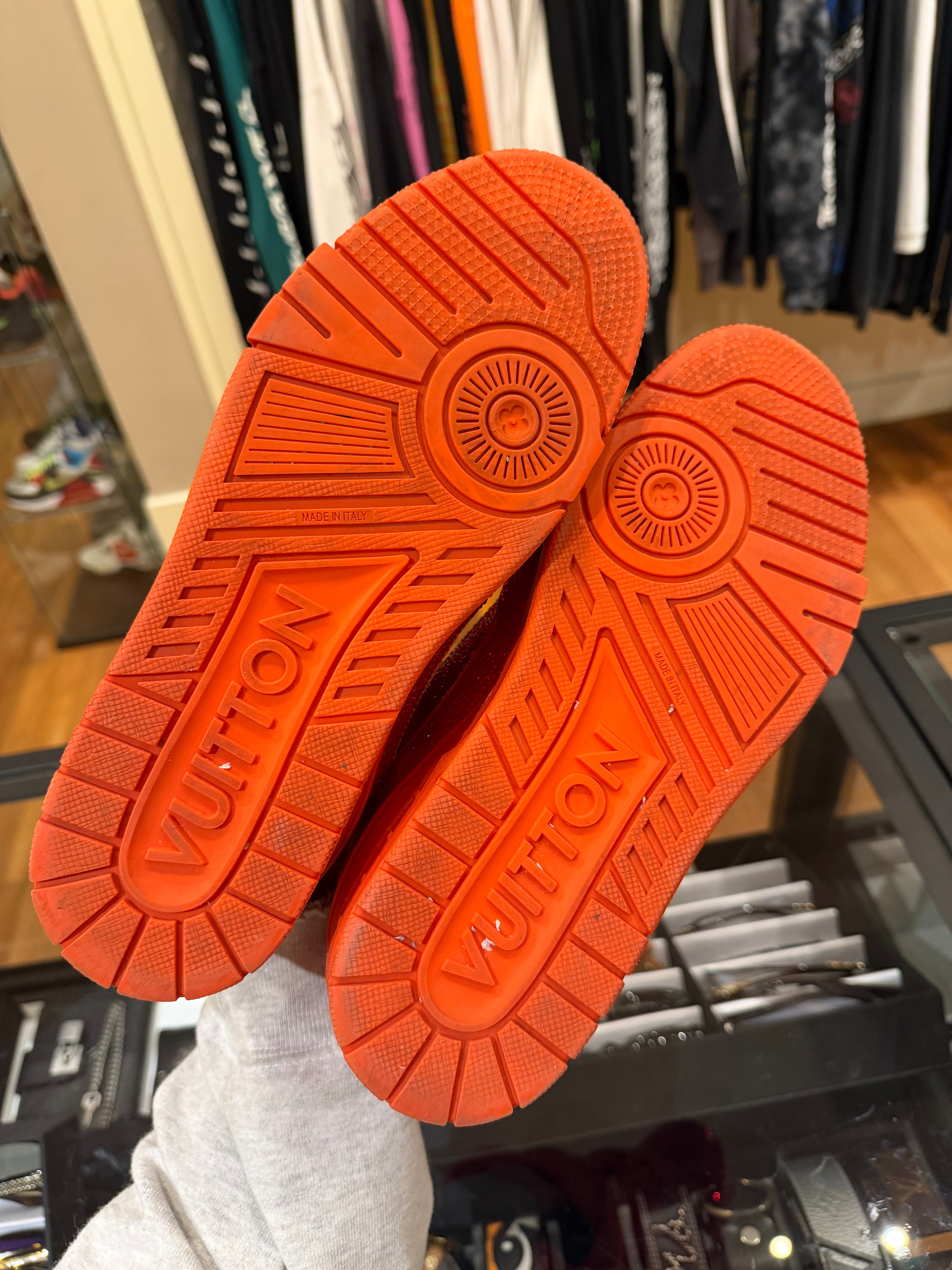 Louis Vuitton Swarovski Crystal LV Trainers - Orange