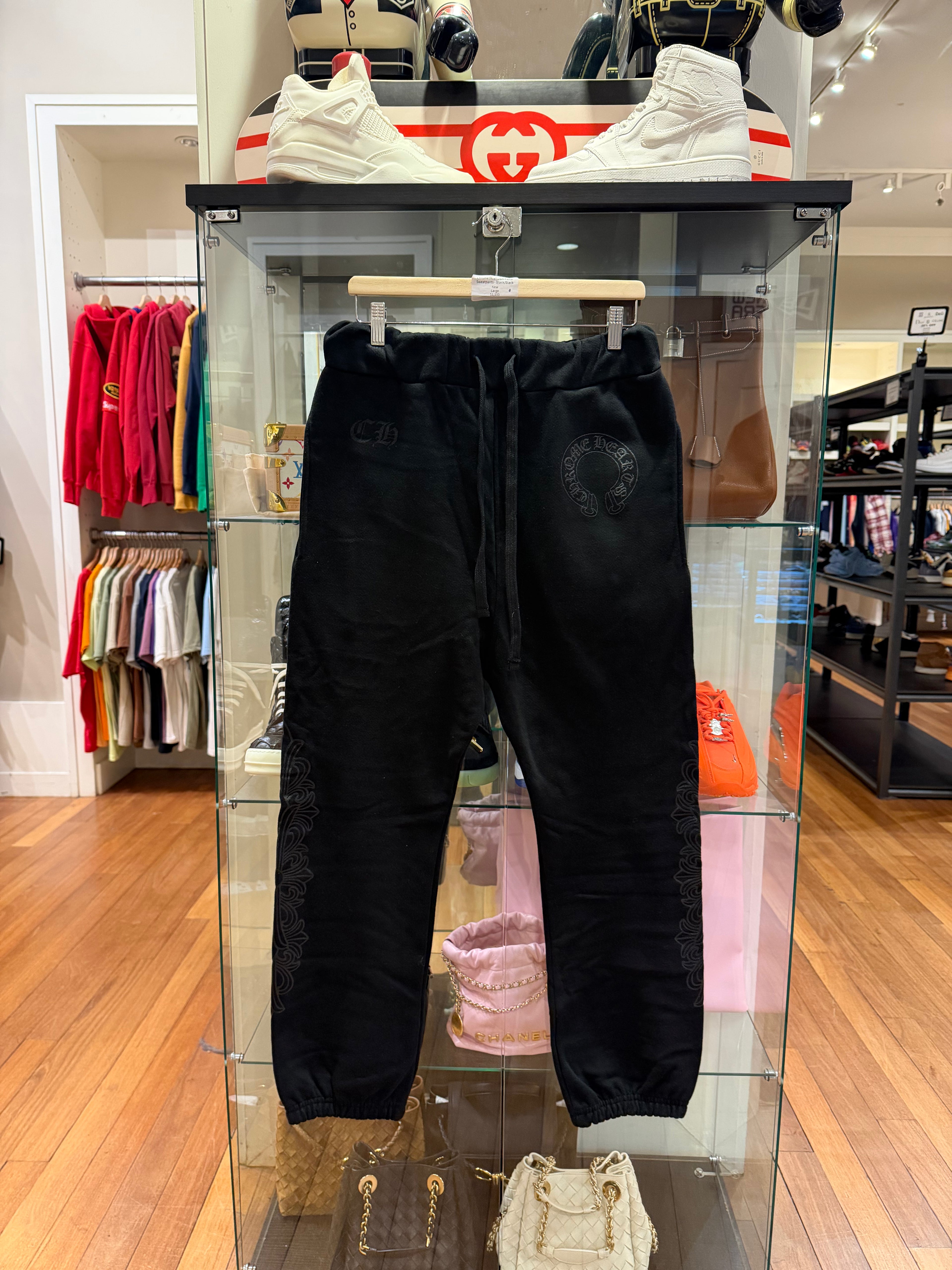 Chrome Hearts CH Floral Sweatpants - Black/Black