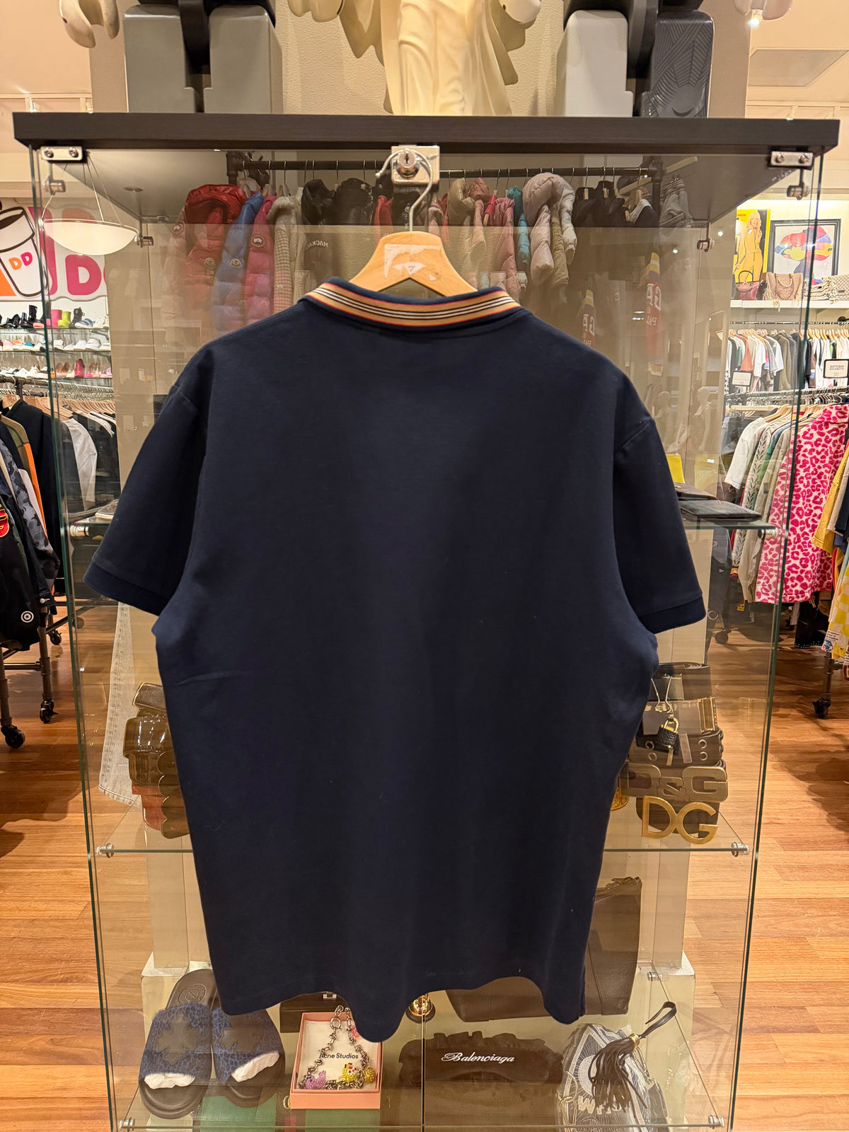 Burberry Ribbed Polo Shirt - Navy