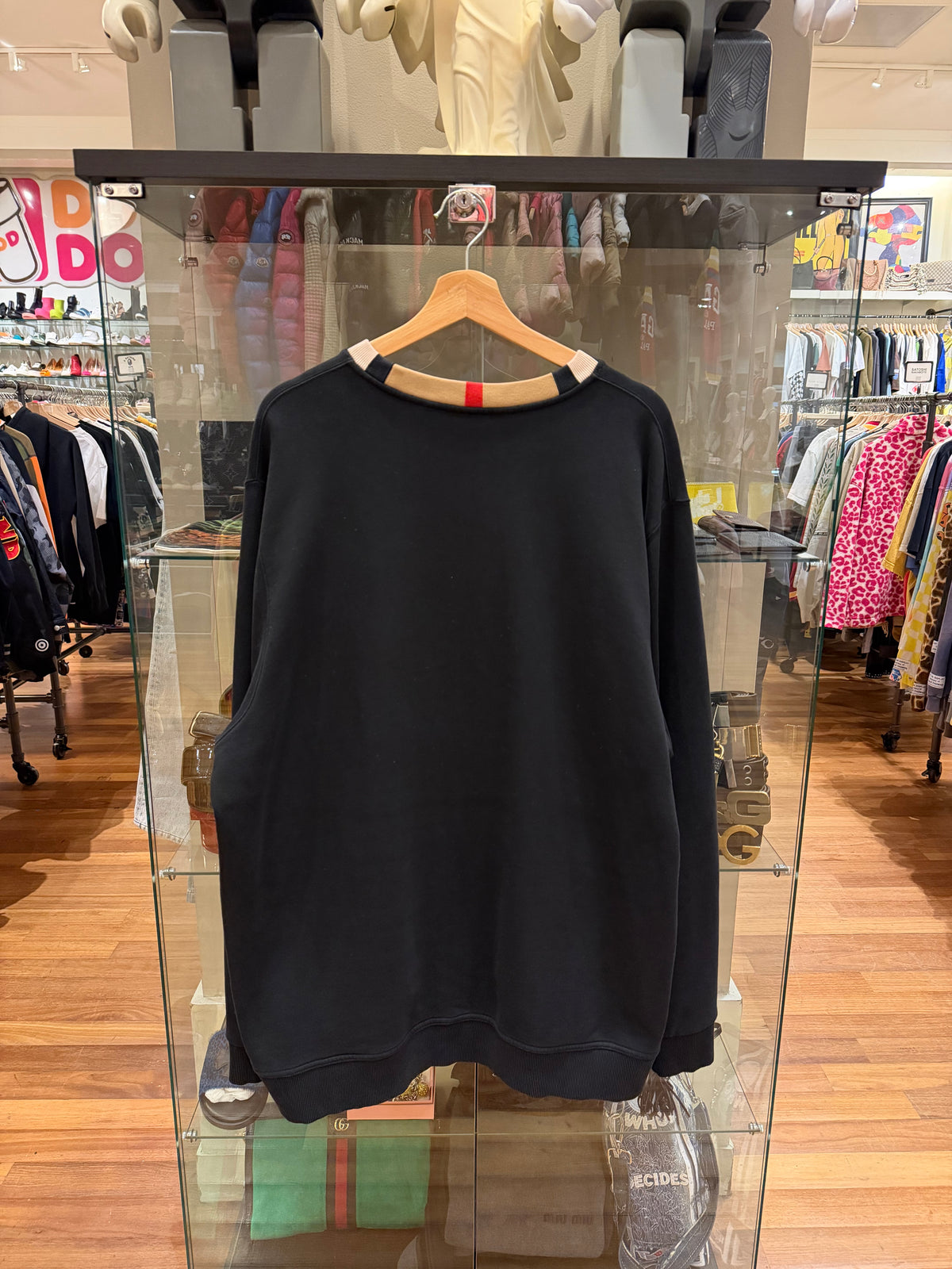 Burberry Novacheck Neck Lined Crewneck - Black