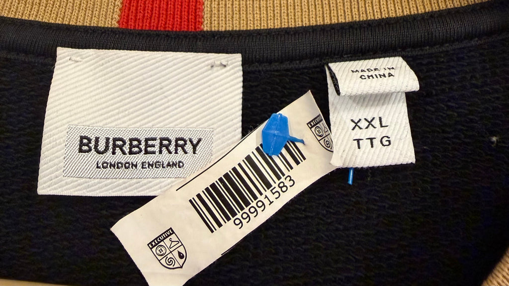 Burberry Novacheck Neck Lined Crewneck - Black
