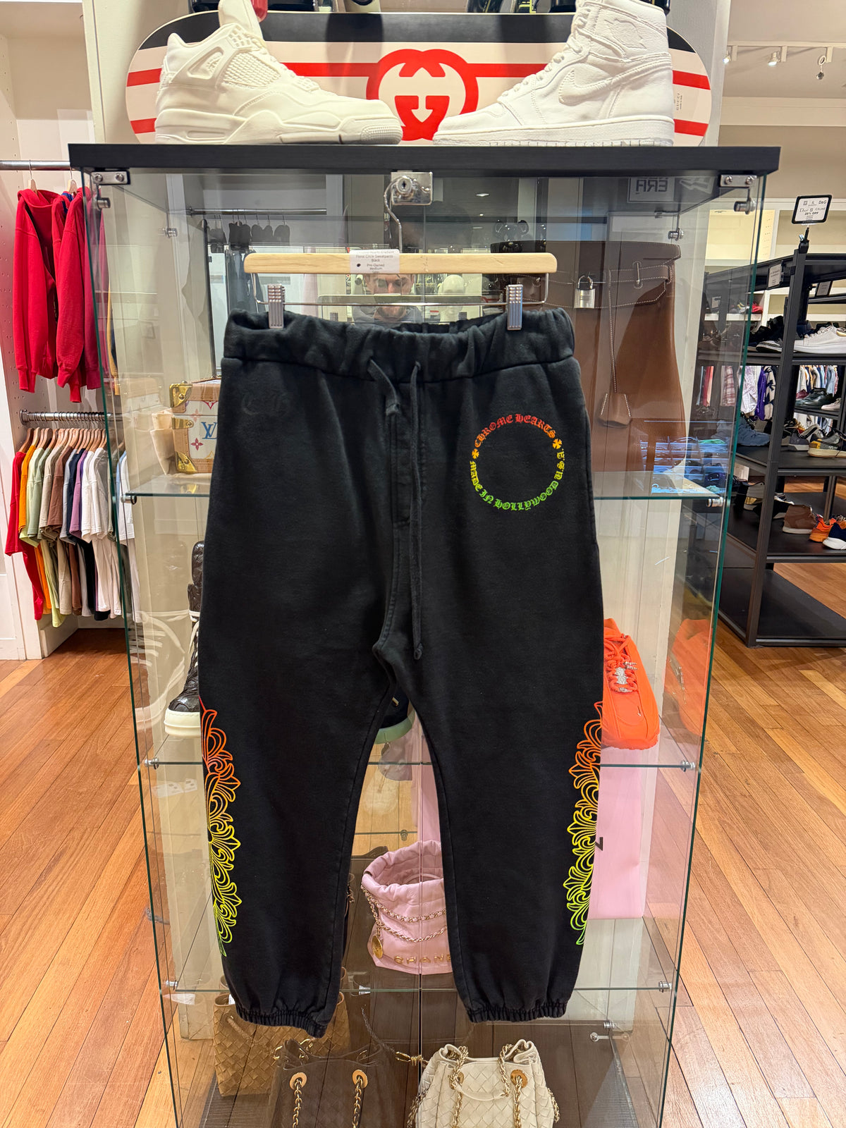 Chrome Hearts Gradient Floral Circle Sweatpants - Black