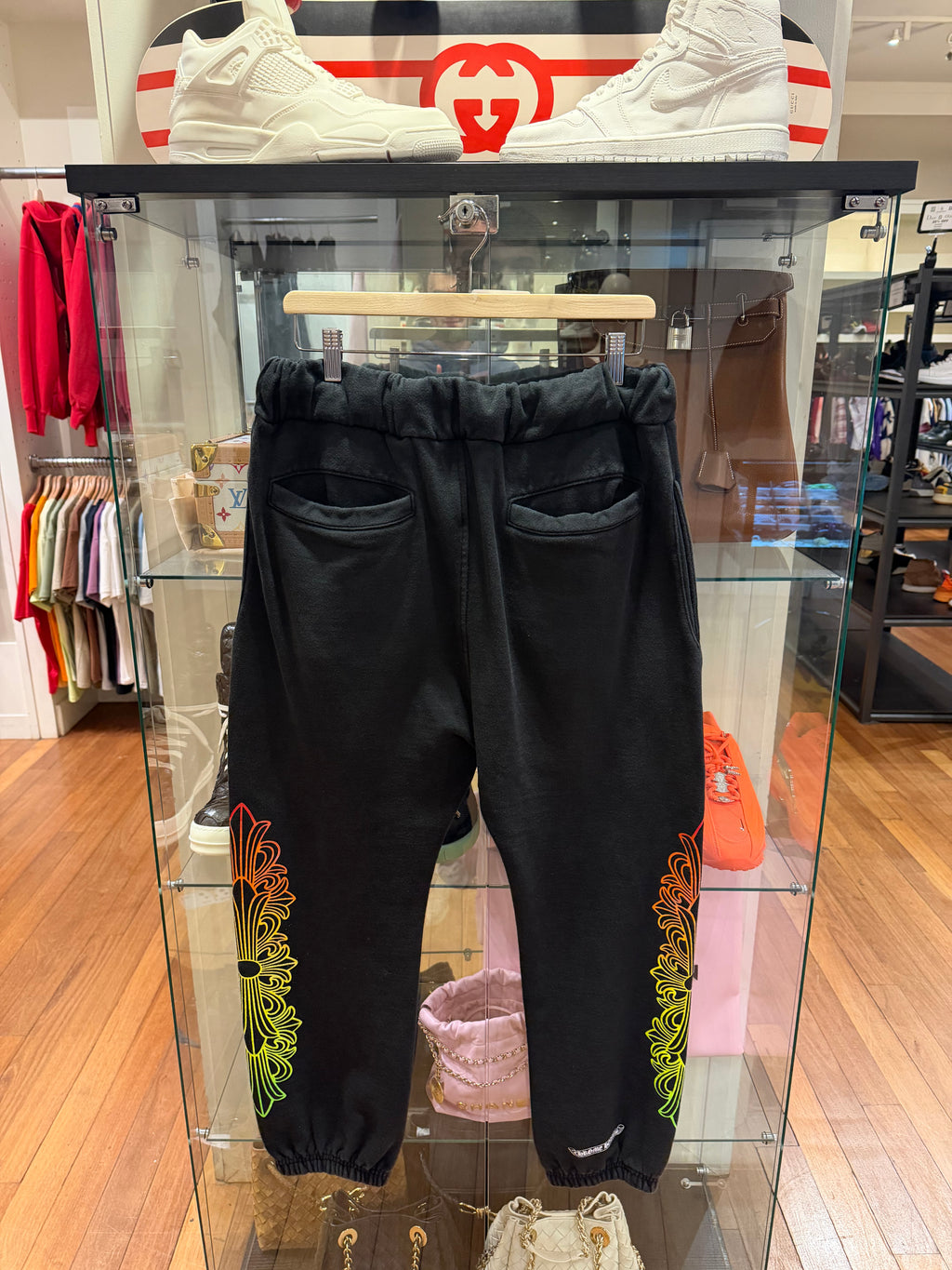 Chrome Hearts Gradient Floral Circle Sweatpants - Black