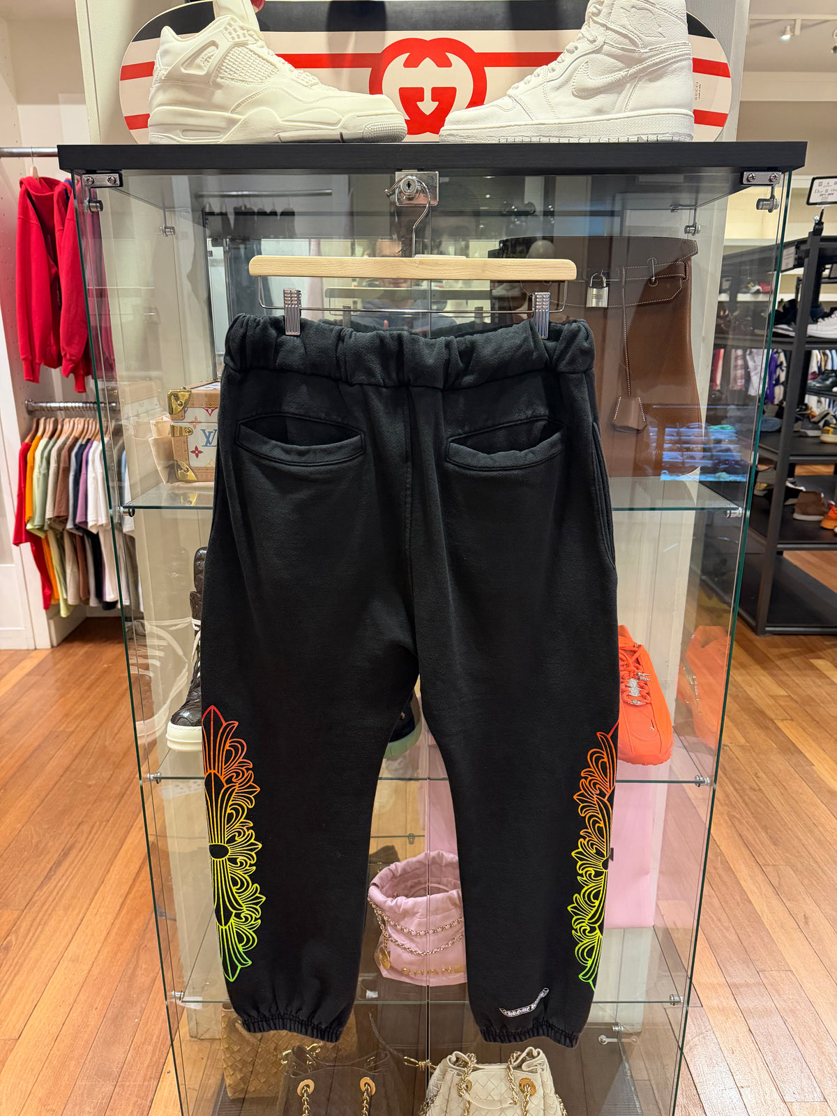 Chrome Hearts Gradient Floral Circle Sweatpants - Black