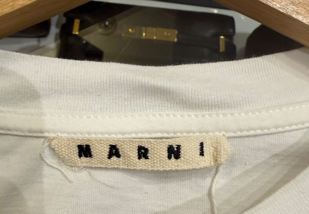 Marni Blurred Logo Cotton Tee - White